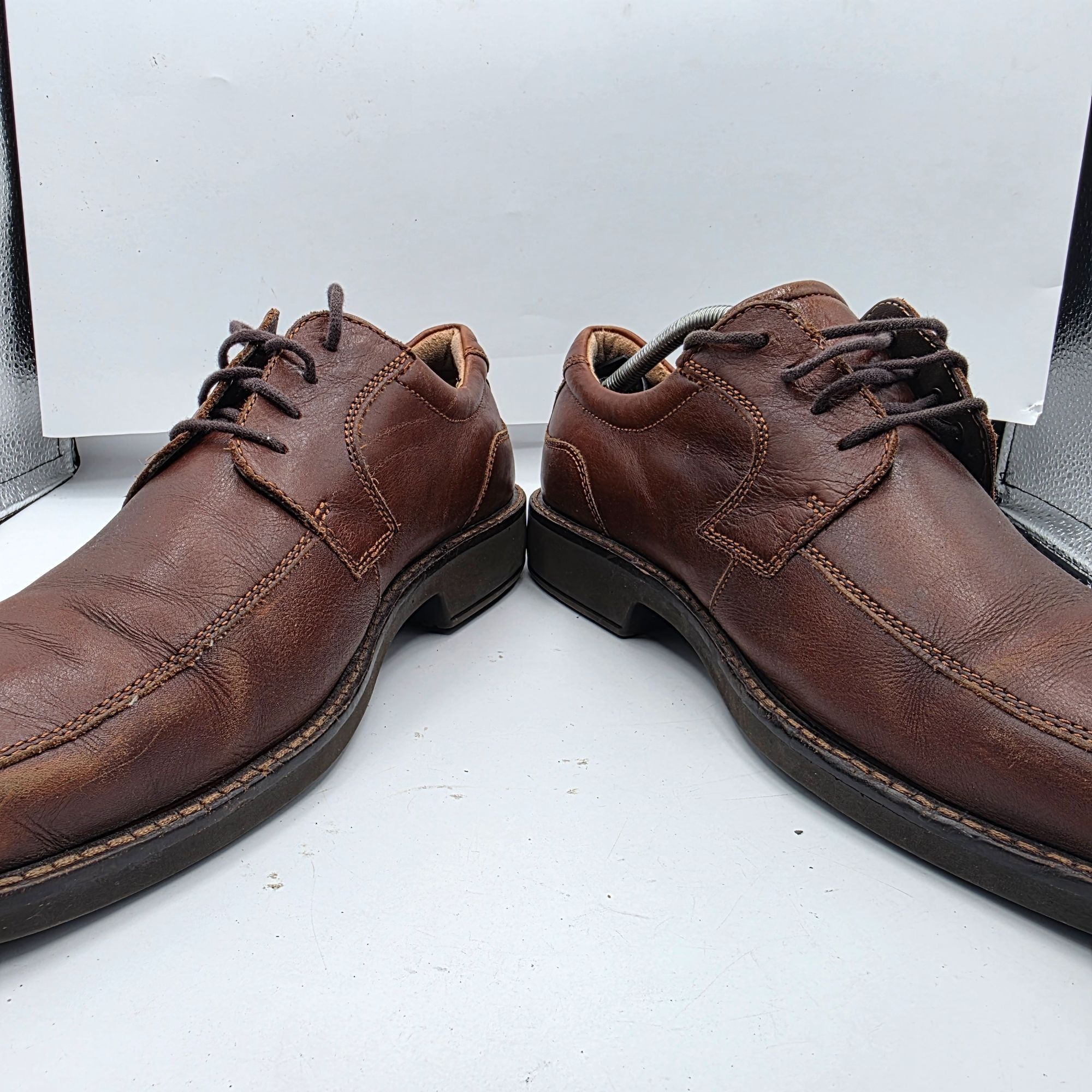 Ecco Ecco Brown Leather Mens Dress Shoes Size 11 Lace Up Comforta Size US 11 / EU 44 - 2 Thumbnail