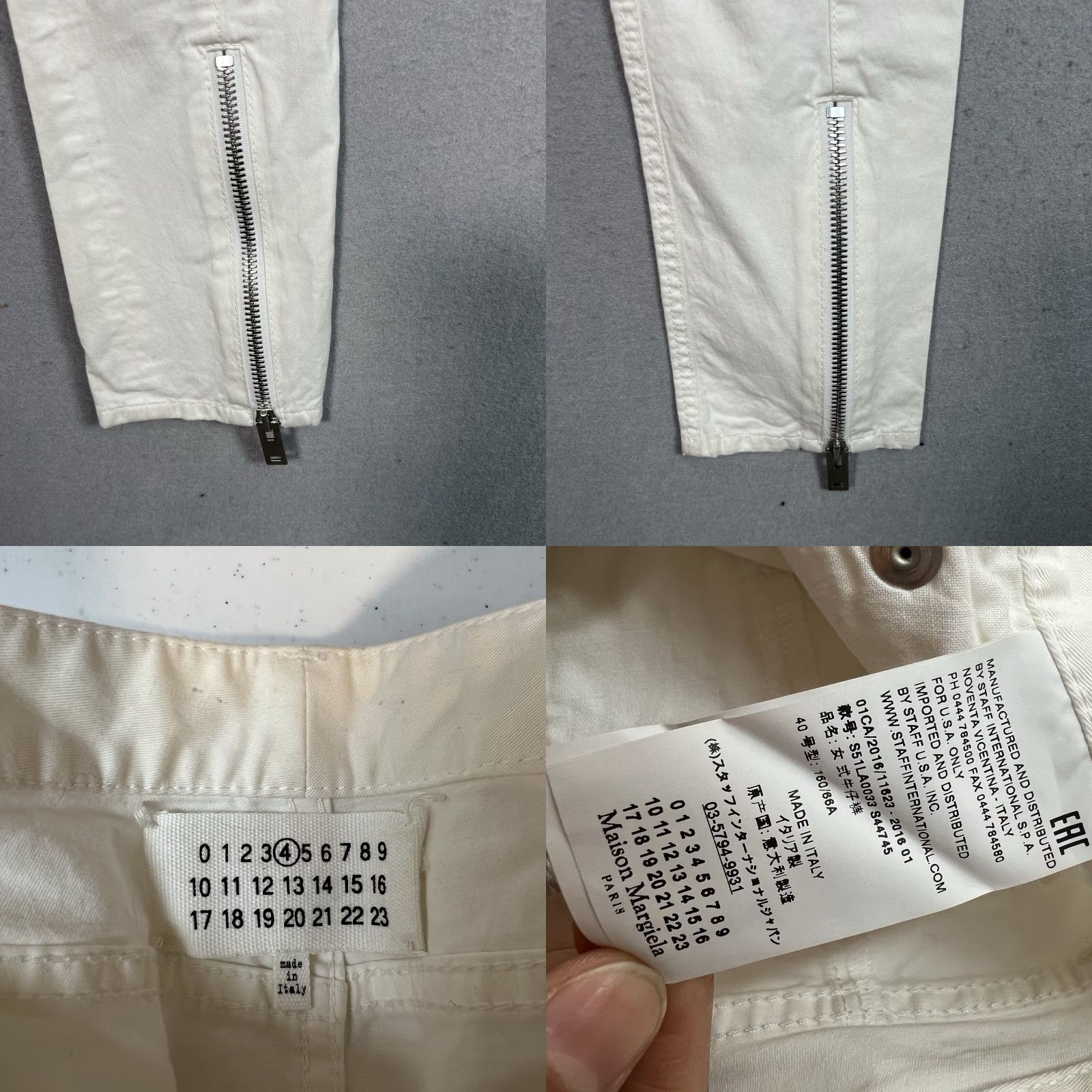 Maison Margiela NWT! Maison Margiela Pants Womens 30 x 29 (Measured) White Ankle Zip Skinny Size 30" / US 8 / IT 44 - 9 Thumbnail