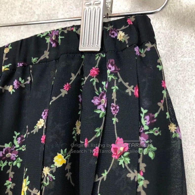Junya Watanabe Junya Watanabe size S Floral Pleated Long Skirt Black Size 25" / US 0 / IT 36 - 3 Thumbnail