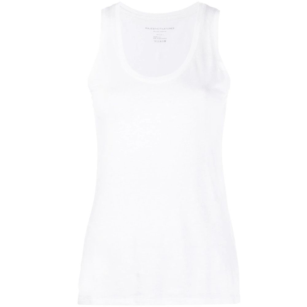 MAJESTIC FILATURES Majestic Filatures WHITE Tops - Vests & Tank Tops Size L / US 10 / IT 46 - 1 Thumbnail