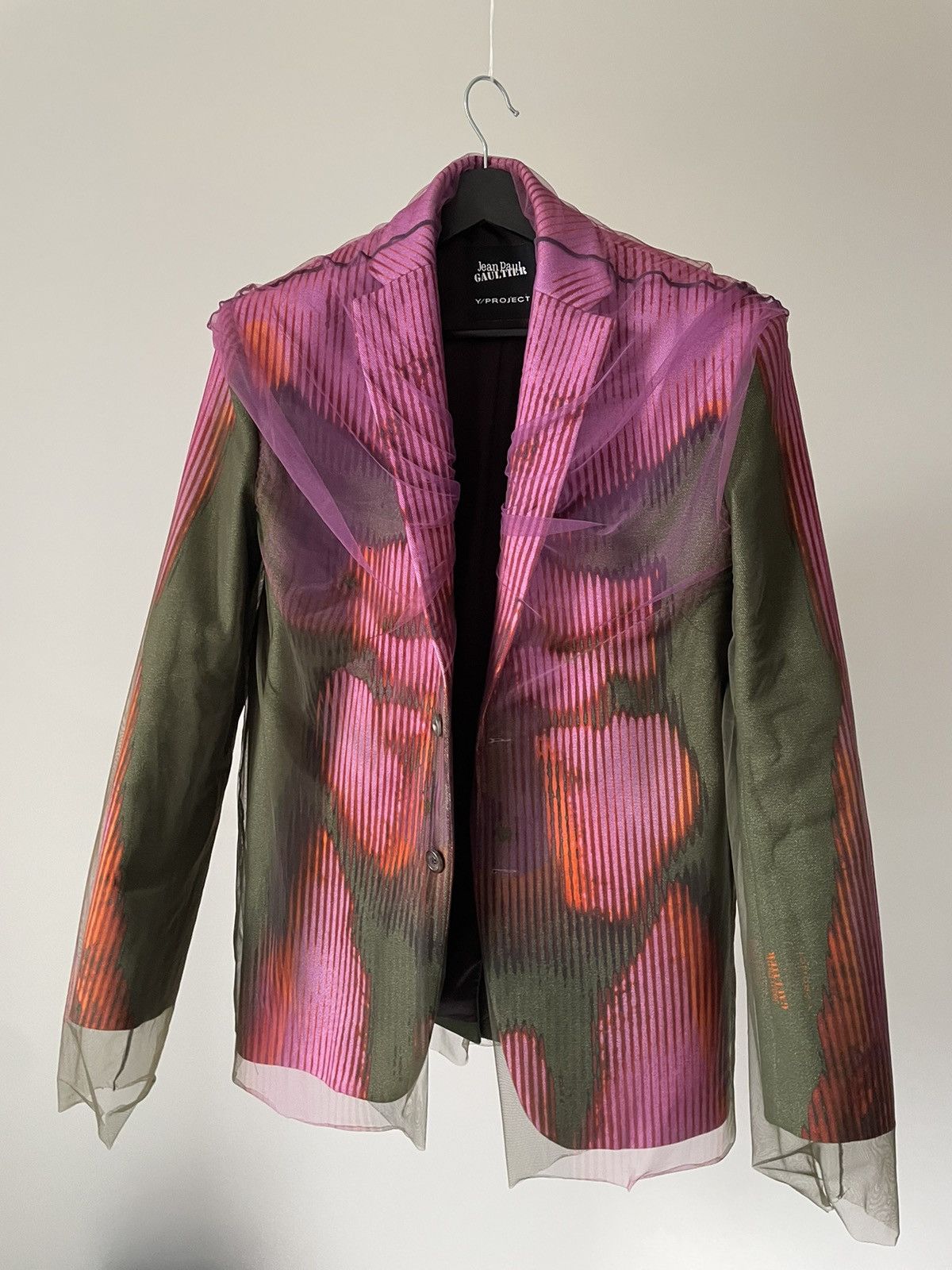 image of Jean Paul Gaultier x Yproject Jean Paul Gautier X Yproject Trompe L'oeil Blazer in Purple (Size 42L