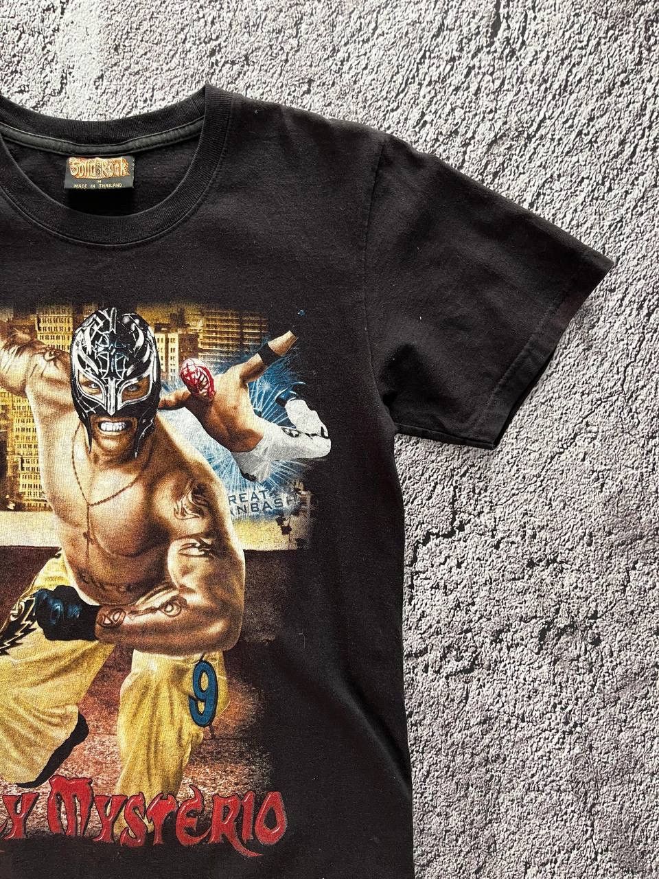 Band Tees × Vintage Solid Rock Rey Mysterio T-Shirt Black Size M Size US M / EU 48-50 / 2 - 3 Thumbnail