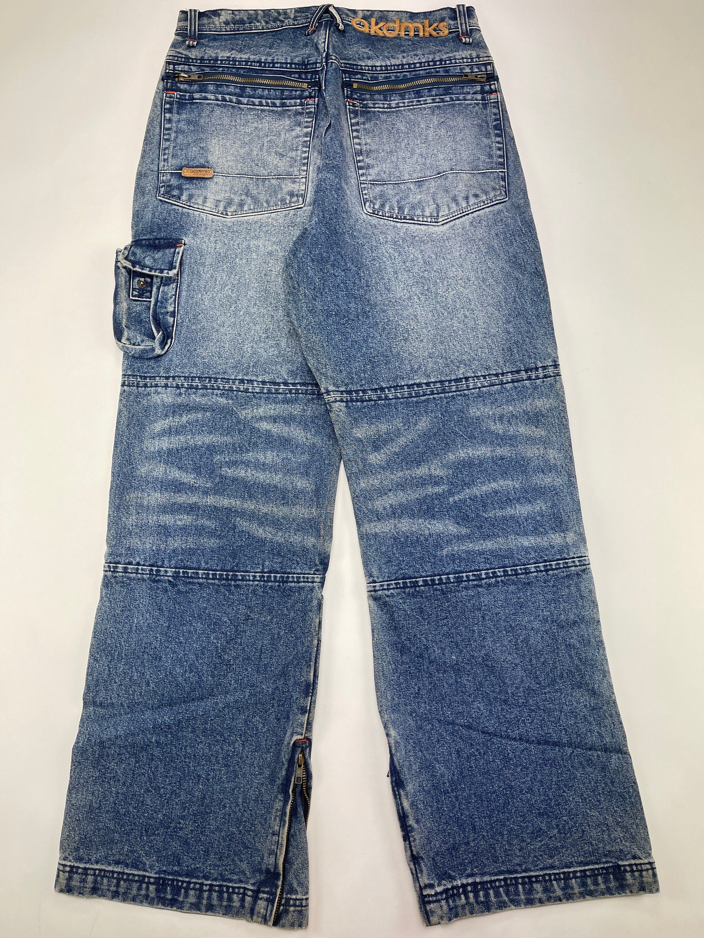 VINTAGE AKADEMIKS MENS 90s LAND OF THE MIDNIGHT SUN BAGGY HIP HOP JEANS SIZE 32 2024