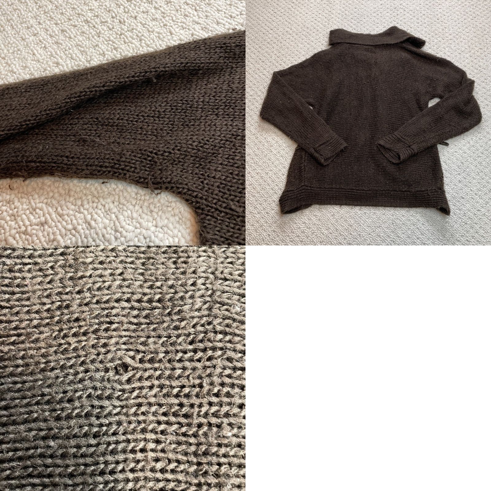 Vintage Tahari Cardigan Sweater Womens L Brown Long Open Front Knit Soft Size L / US 10 / IT 46 - 8 Thumbnail