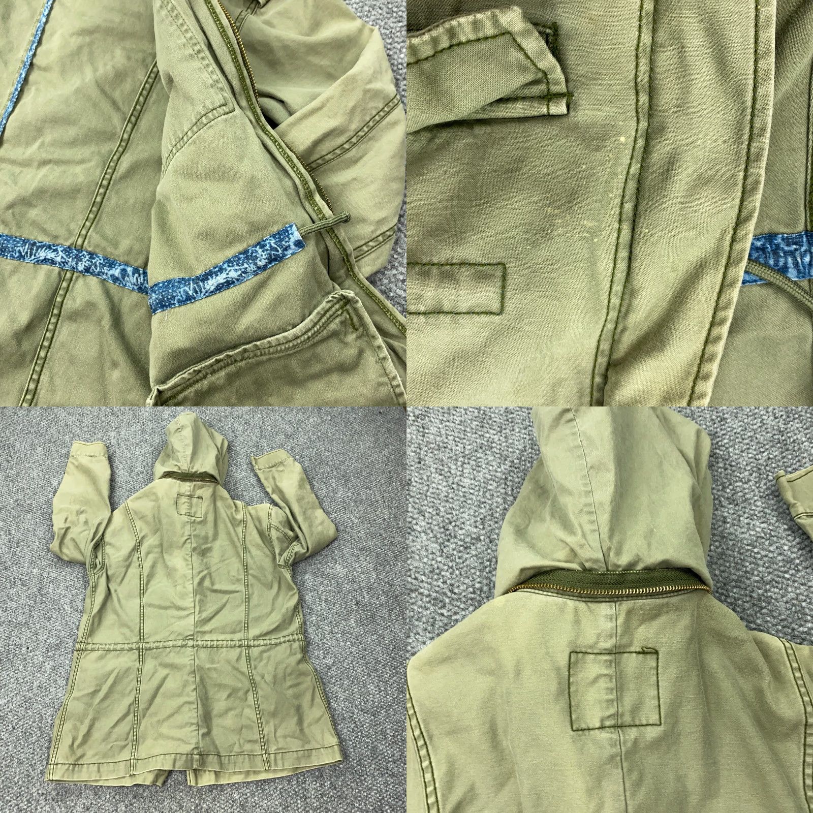 American Eagle Outfitters American Eagle Jacket Womens Medium Green Twill Zip/Snap Removable Hood Size M / US 6-8 / IT 42-44 - 8 Thumbnail