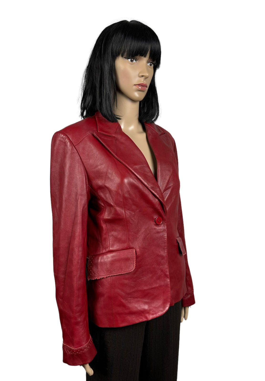 Other Proudfood Real Leather Blazer Jacket Perforated Trim size S Size S / US 4 / IT 40 - 3 Thumbnail