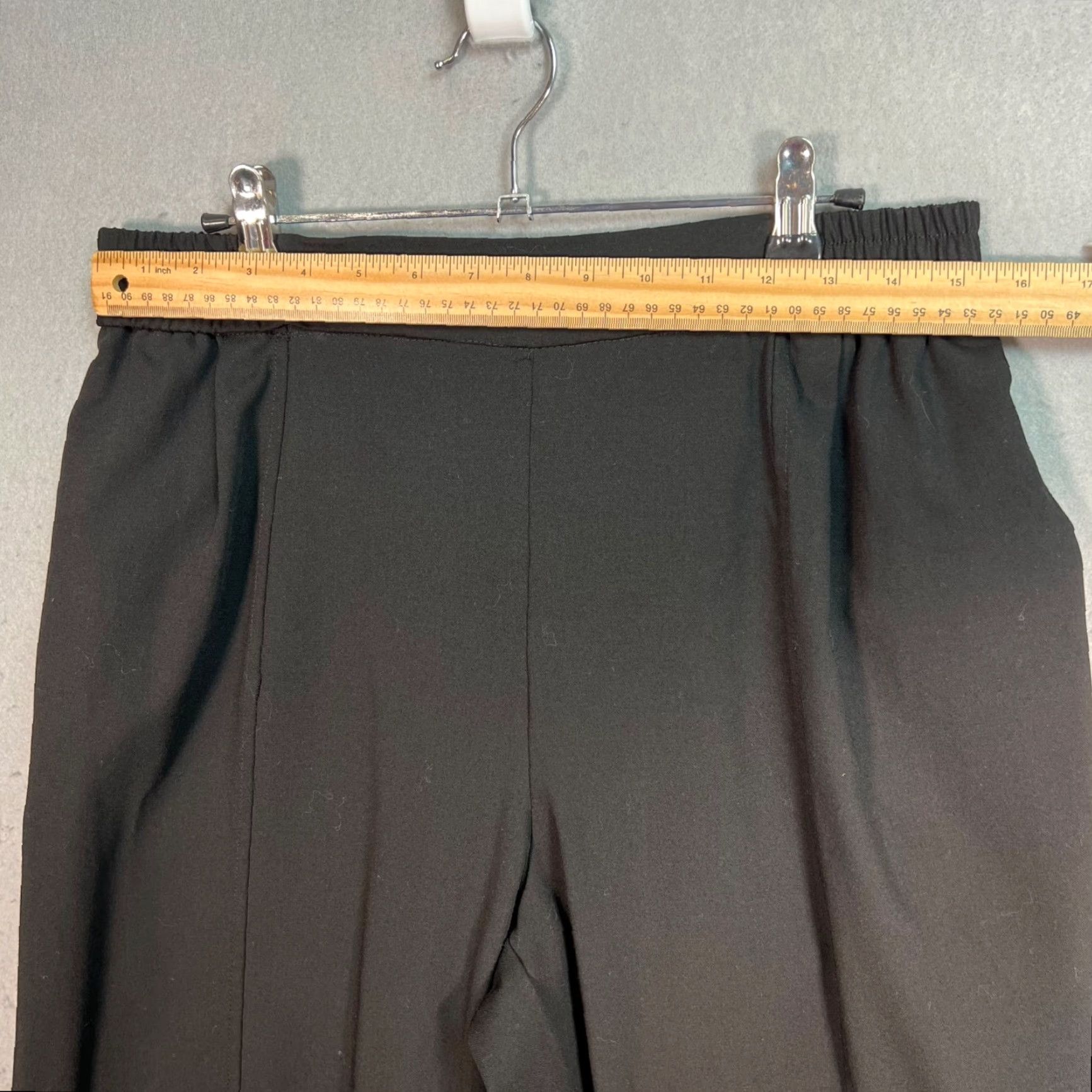 Asos ASOS Design Womens Black Trousers Size 8 Polyester Blend Elastic Waist Wide-Leg Dress Pants Adult Womens 8 Black ASOS Regular Pants Size 30" / US 8 / IT 44 - 6 Thumbnail