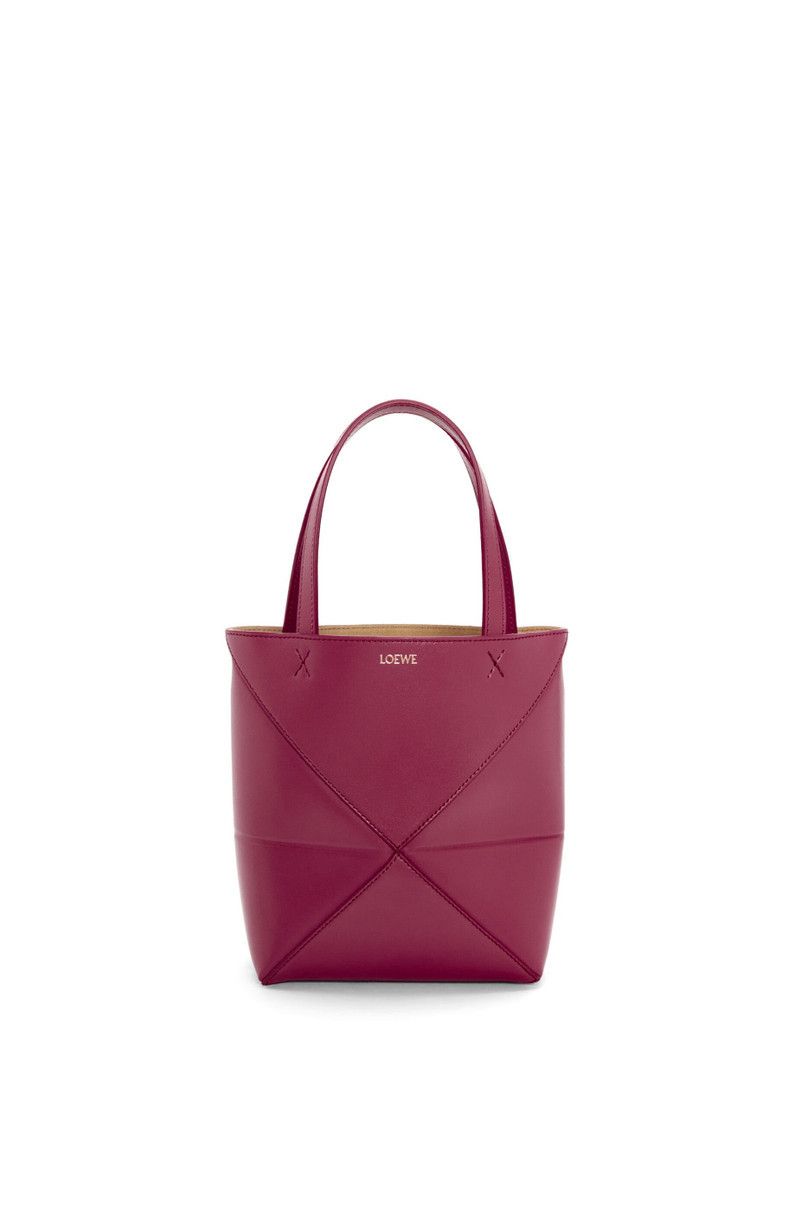 Loewe o1in1g0426 Size: OS/ Puzzle Fold Mini Tote Bag in Crimson Size ONE SIZE - 1 Thumbnail