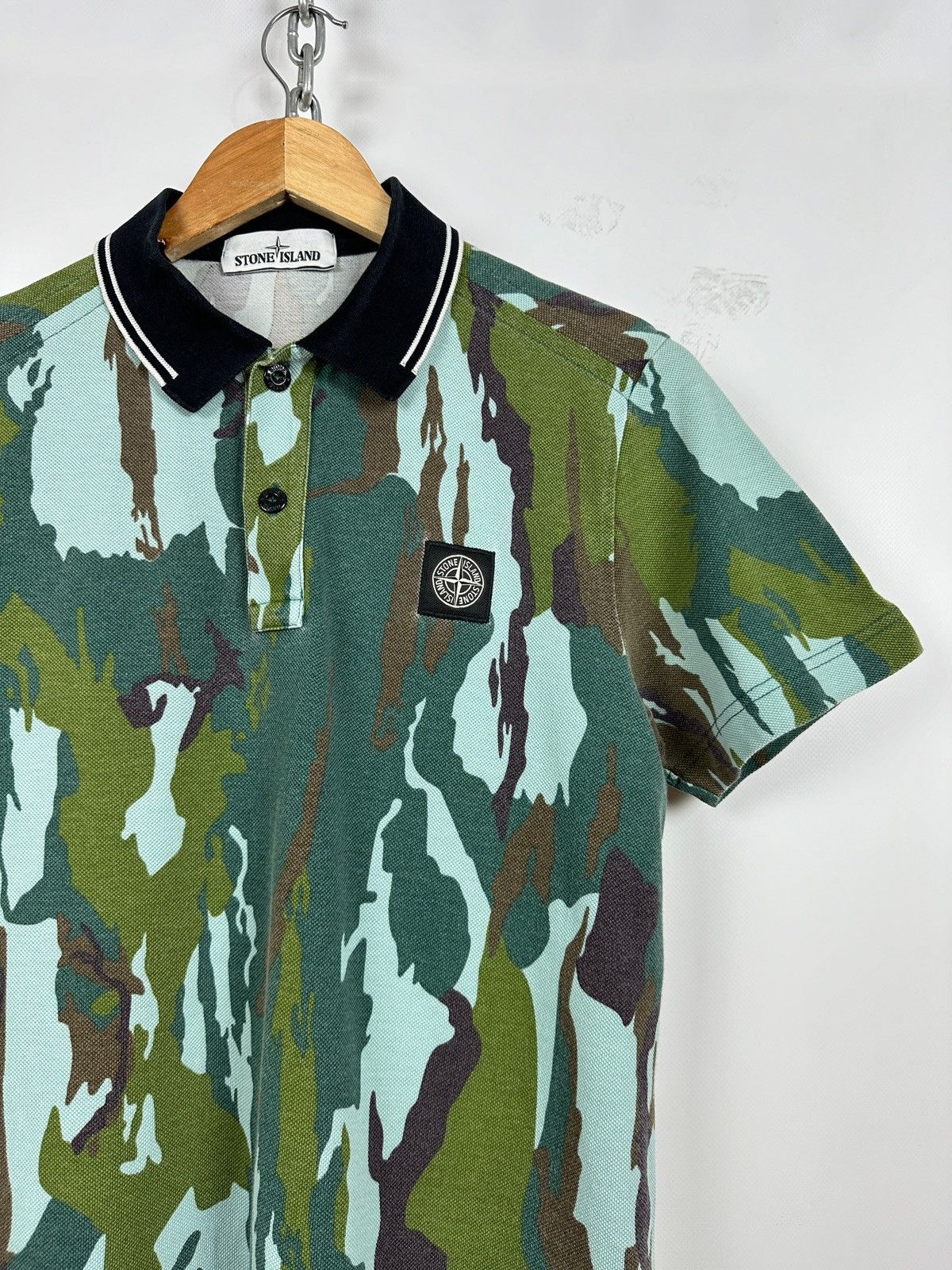 Stone Island Vintage Stone Island Camouflage Polo T-Shirt Size US S / EU 44-46 / 1 - 6 Thumbnail