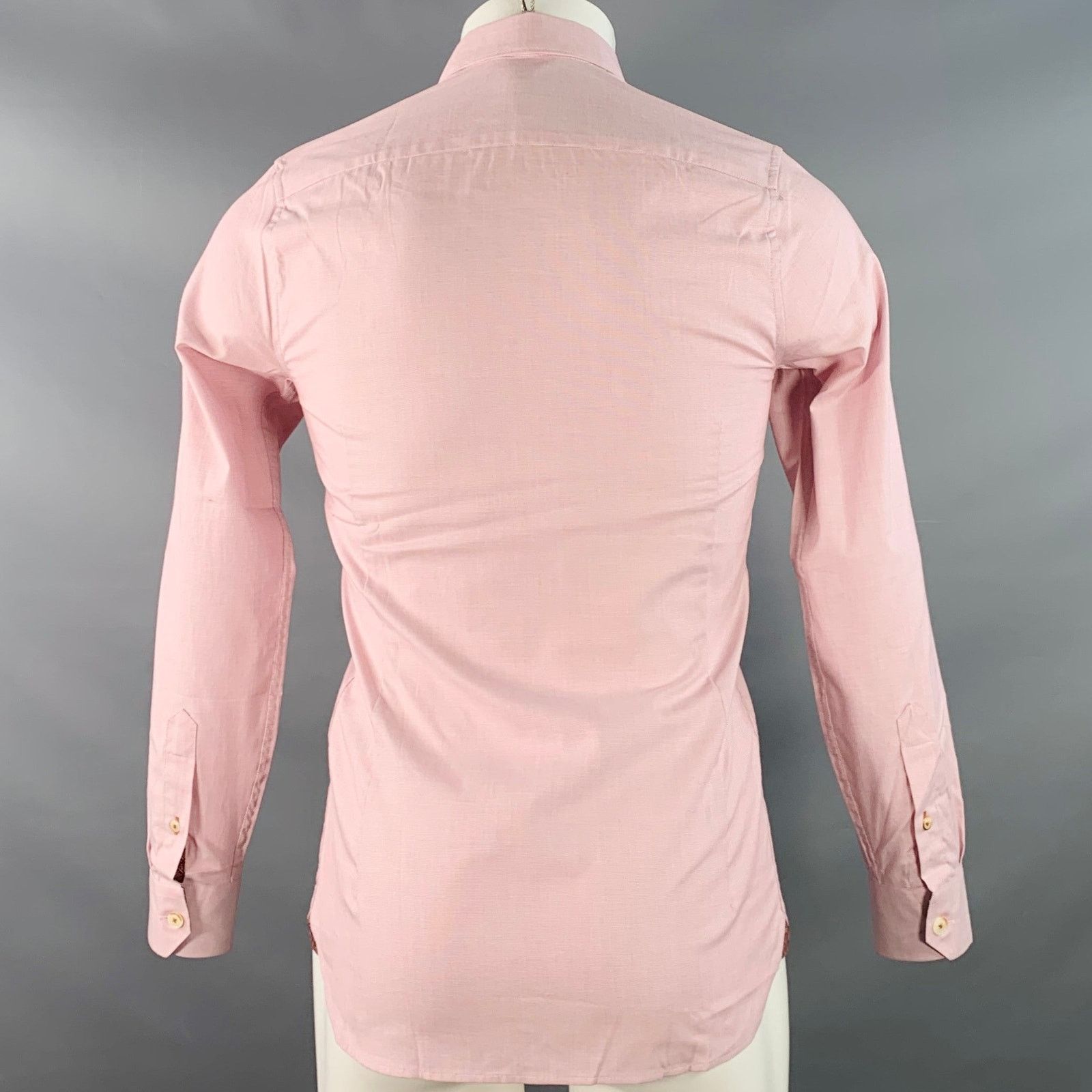 Ted Baker Brixton Red White Woven Cotton Blend One Pocket Long Sleeve Size US S / EU 44-46 / 1 - 4 Thumbnail
