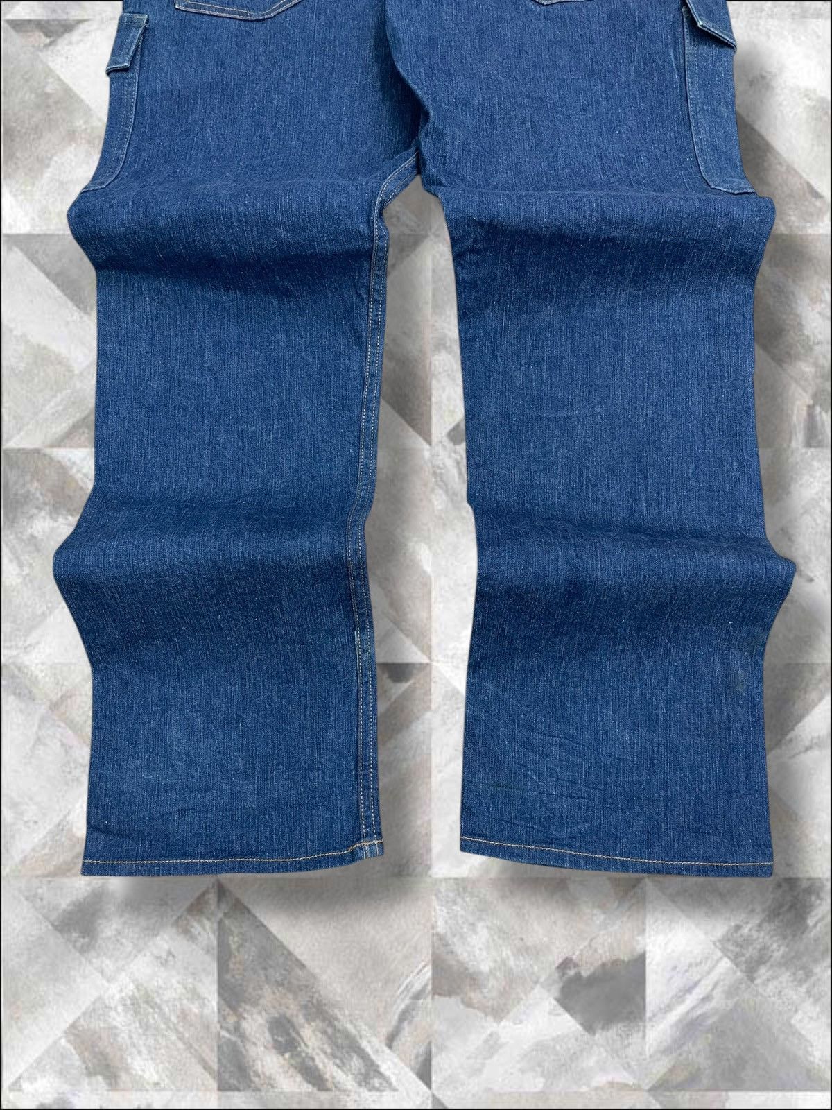 Japanese Brand Vintage 1990s Japan Designer Blue Baggy Cargo Streetwear Size US 32 / EU 48 - 12 Thumbnail