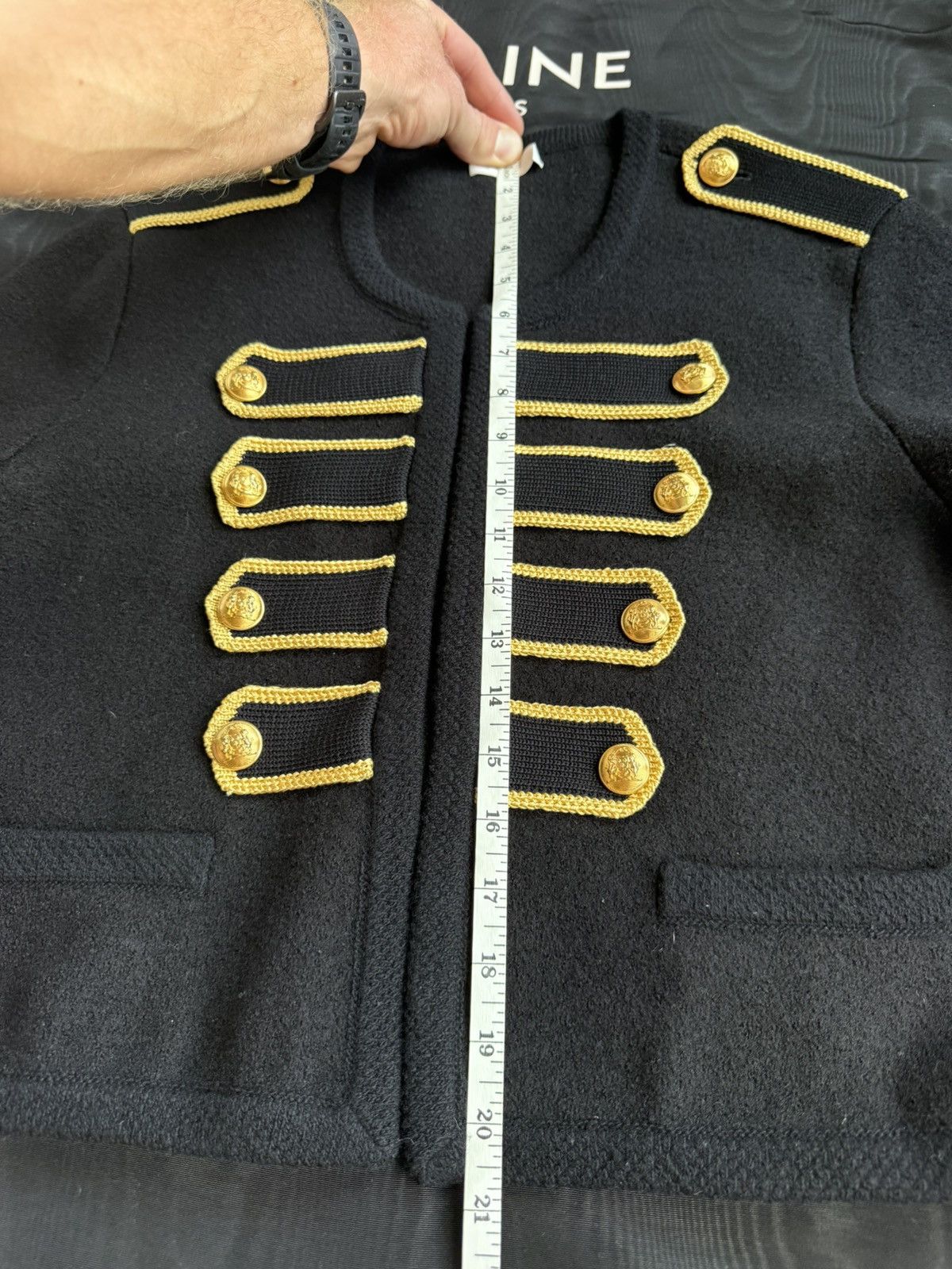 Celine $4k 🤑 Celine military jacket cardigan officer Hedi Slimane Size US S / EU 44-46 / 1 - 5 Thumbnail