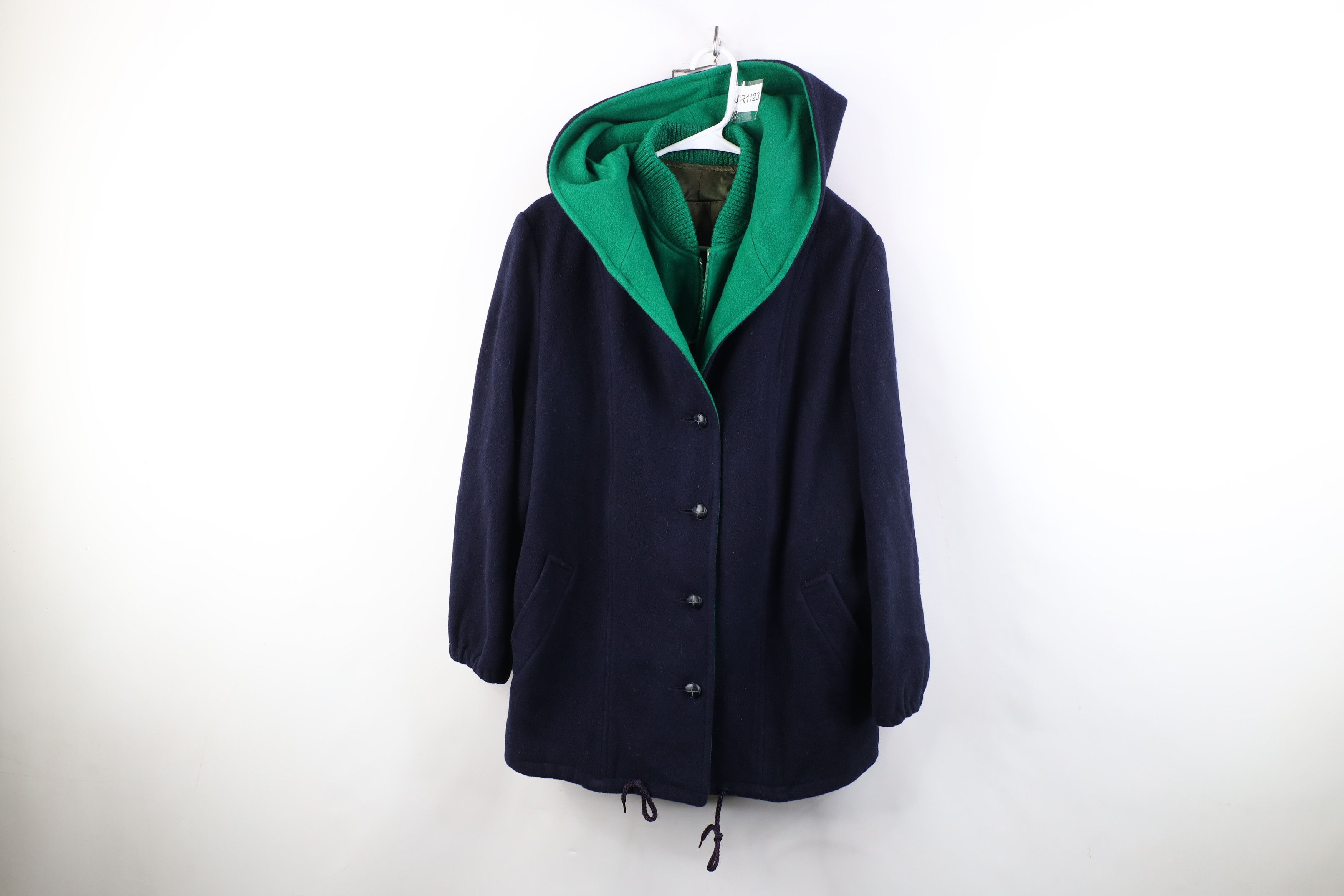 Vintage Vintage 50s 60s Streetwear Button Jacket Coat Navy Blue USA Size XL / US 12-14 / IT 48-50 - 1 Thumbnail