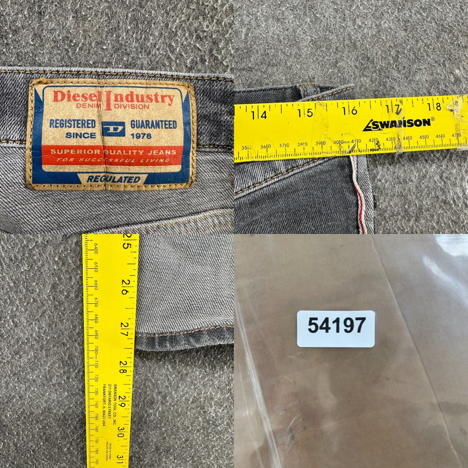 Diesel Diesel Jeans Mens 31x28 Grey Relaxed Straight Medium Wash Reversible? Light Wash Denim 5-Pocket City Logo USA Mens Hard to say Size US 31 - 8 Thumbnail