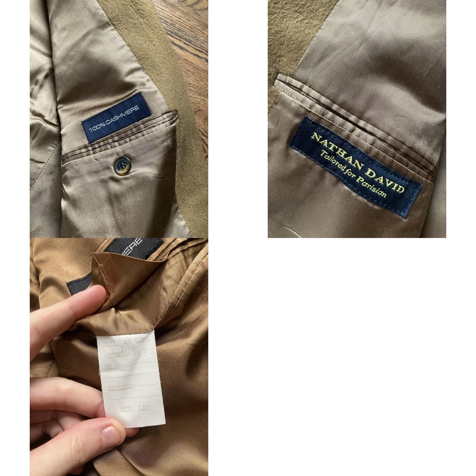 Vintage Nathan David 100% Cashmere Blazer Mens Brown Sport Coat Two Button 46L Long Chest 46 Jacket Coat Blazer Mens Brown Cashmere Nathan David Size 46R - 9 Thumbnail
