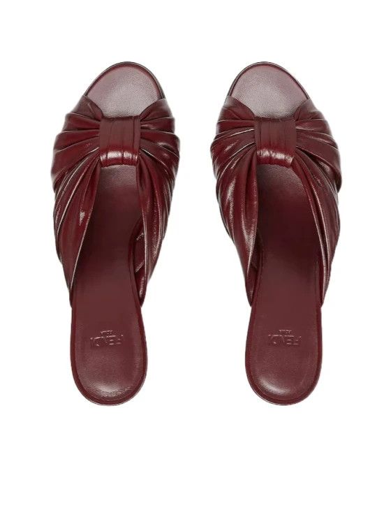 Fendi os11x0526 Arco Bow Embellished Sandals in Burgundy Size US 8 / IT 38 - 3 Thumbnail
