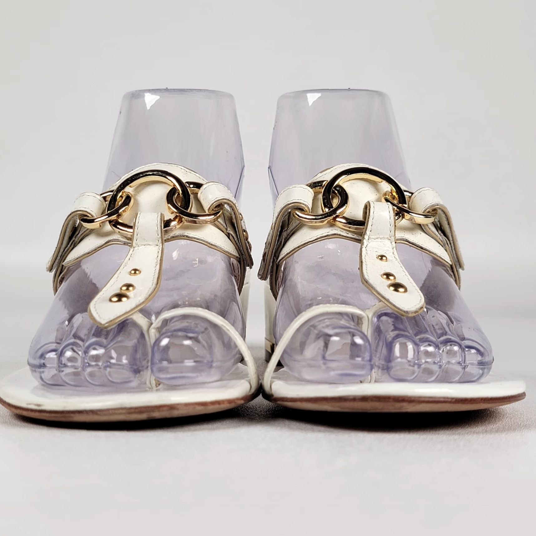 Vintage VINTAGE Arturo Chiang Sandals White Leather Women's Size 7.5? Size US 6 / IT 36 - 3 Thumbnail