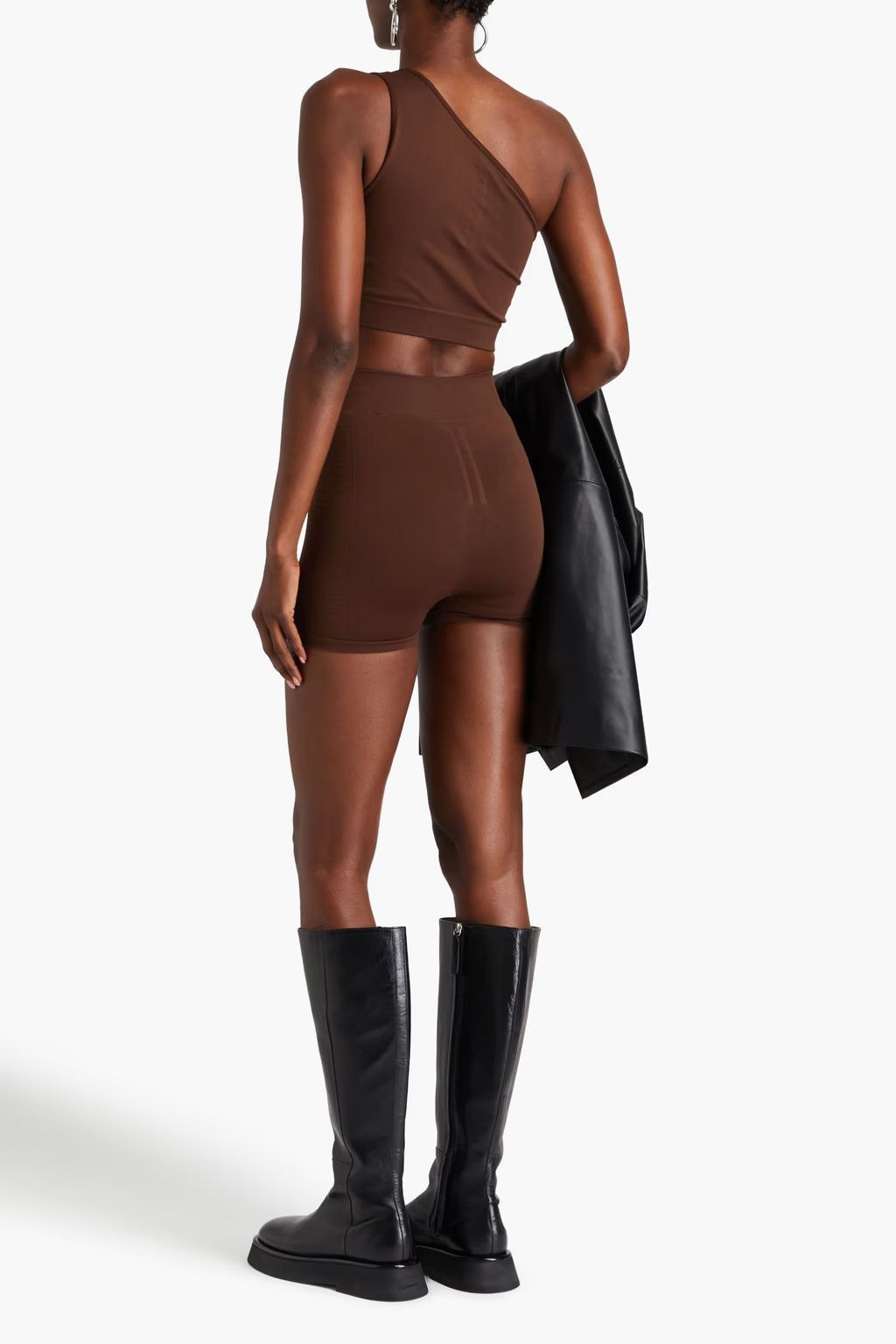 Rick Owens o1y0126 One-Shoulder Tank Top in Chocolate Brown Size S / US 4 / IT 40 - 3 Thumbnail