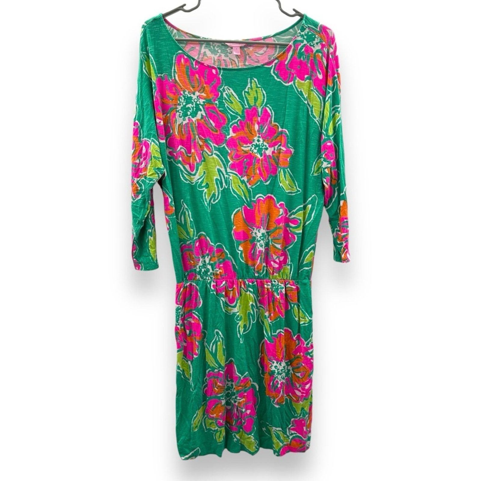 Lilly Pulitzer Lilly Pulitzer Cara Green Orange & Pink Floral Mini Dress Size S / US 4 / IT 40 - 2 Thumbnail