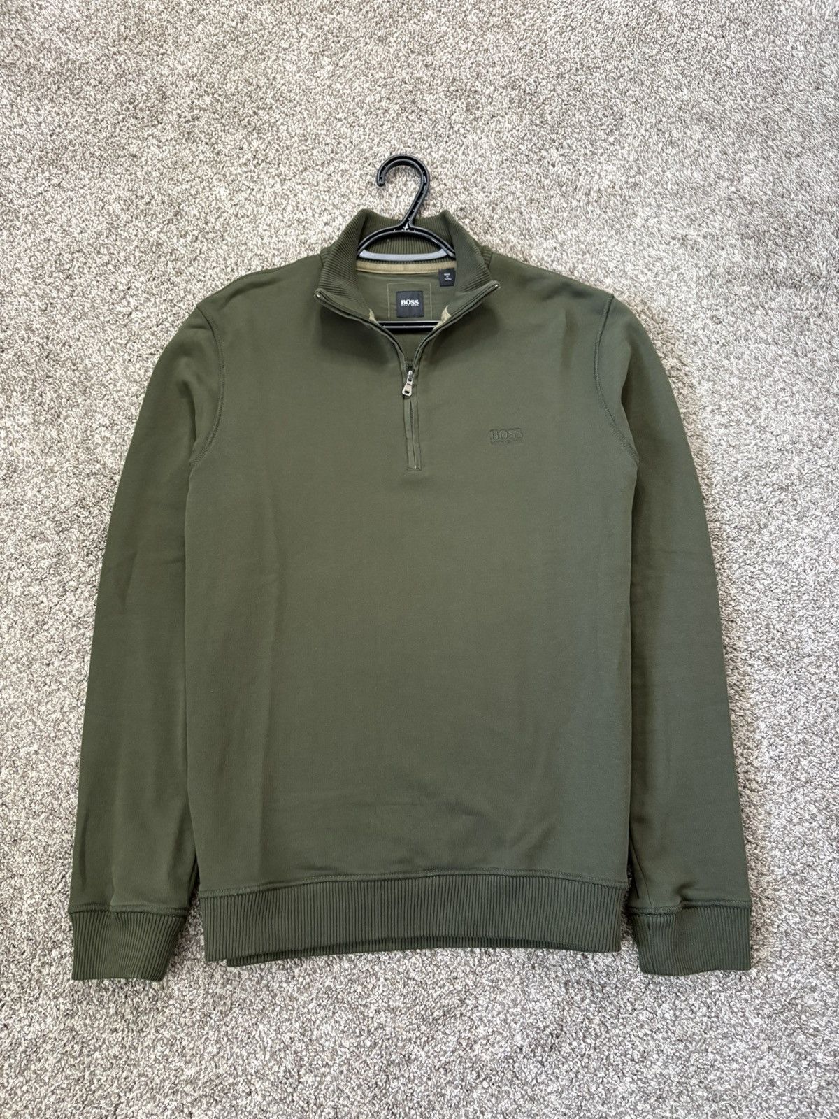 Hugo Boss Hugo Boss Mens Green Mock Neck 1/4 Zip Long Sleeve Sweater L Size US L / EU 52-54 / 3 - 1 Thumbnail