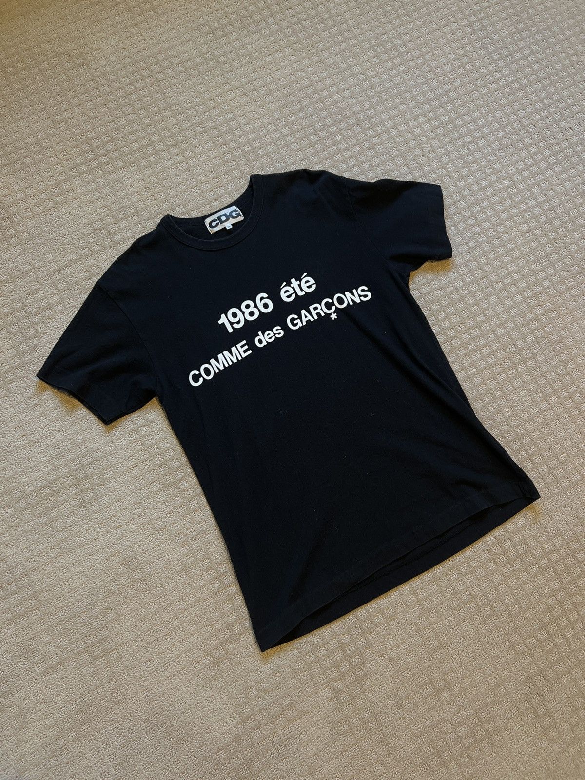 CDG 1986 ete Tシャツ XL ブラック SZ-T028 CDG 1986 été MME des