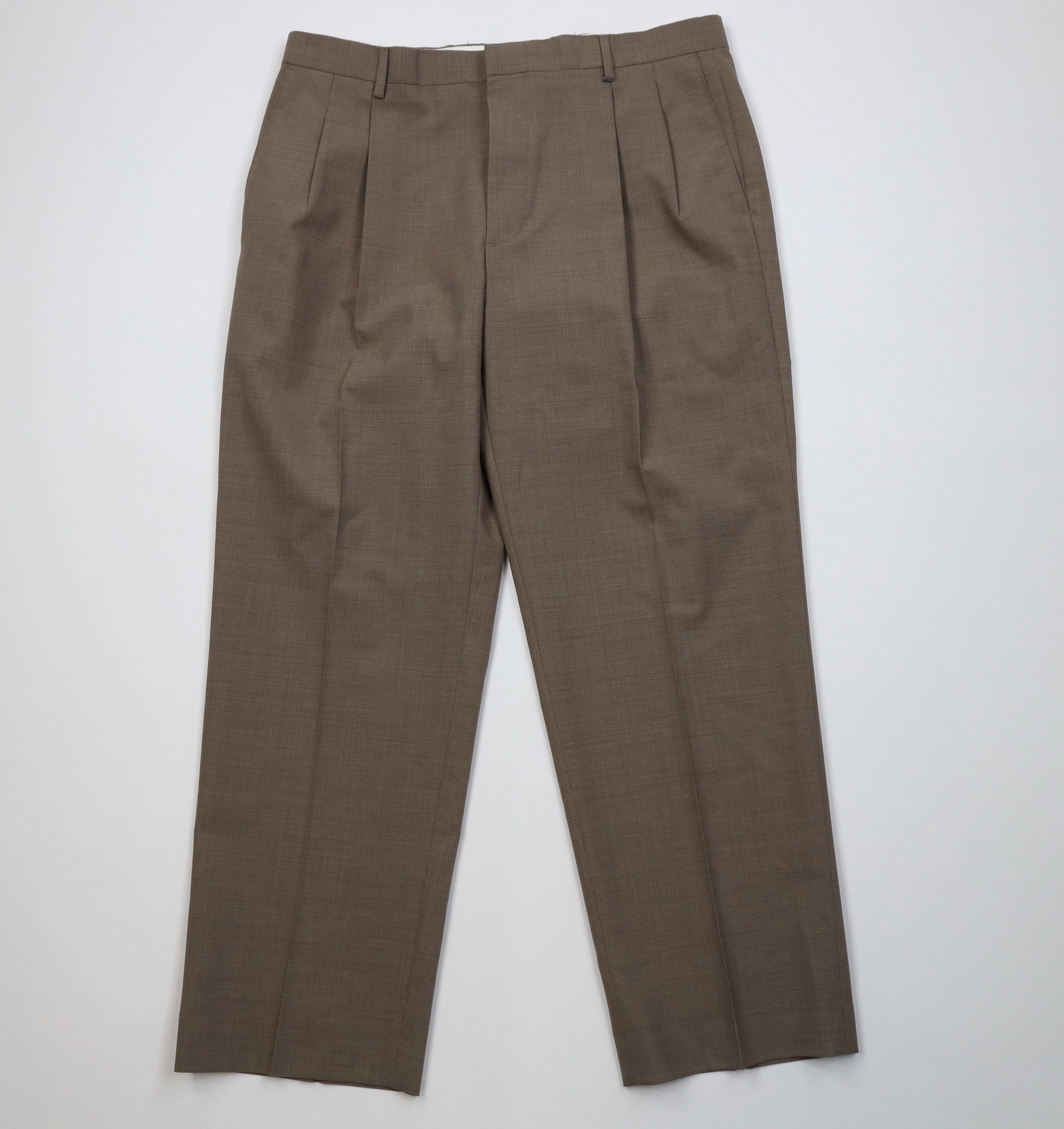 Vintage Vintage 90s Streetwear Knit Wide Leg Chino Pants Beige Size US 36 / EU 52 - 1 Thumbnail