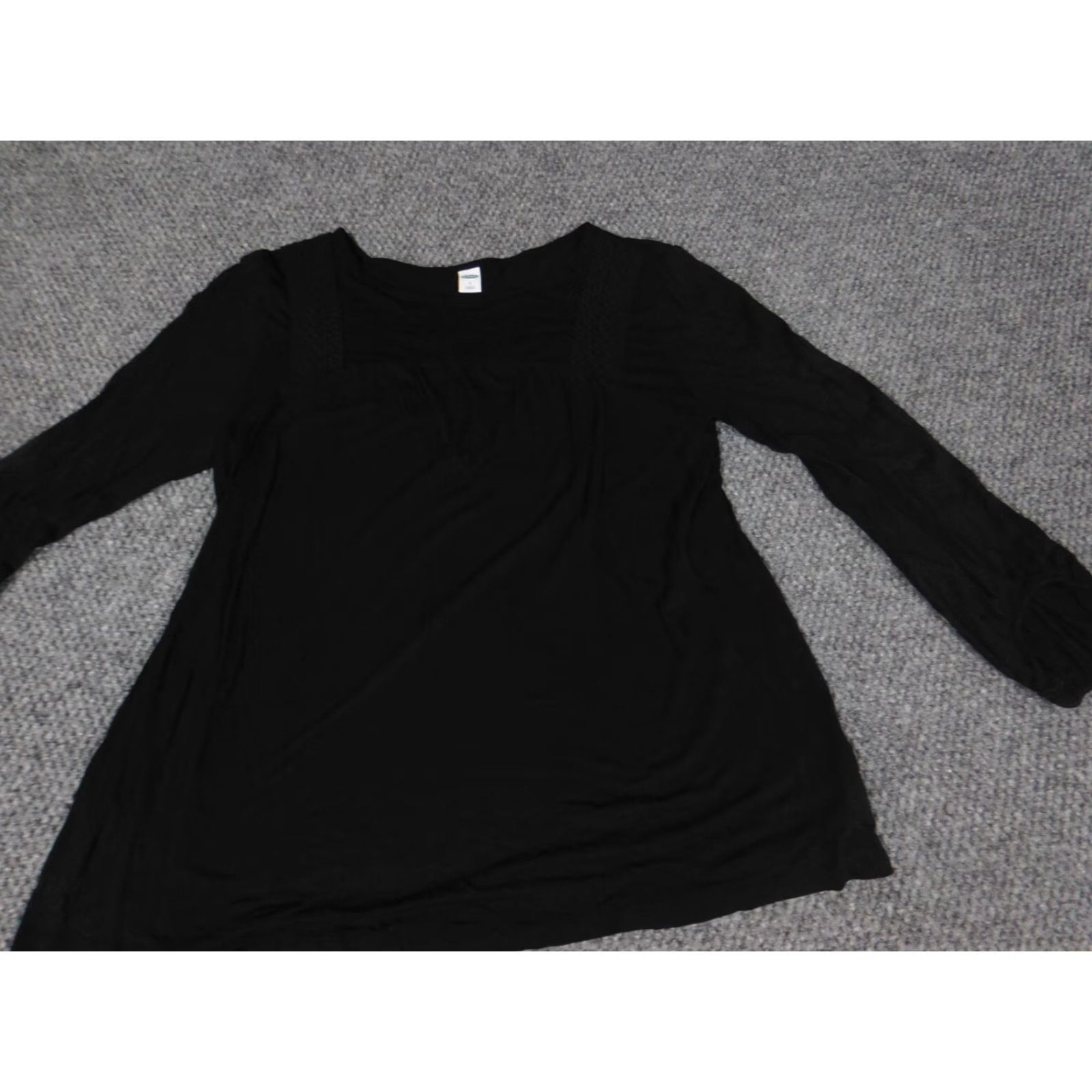 Old Navy Old Navy Womens Blouse S Black Stretch Top Crew Neck Pullover Casual Polyester Blouse Regular Fit Womens Size S / US 4 / IT 40 - 3 Thumbnail
