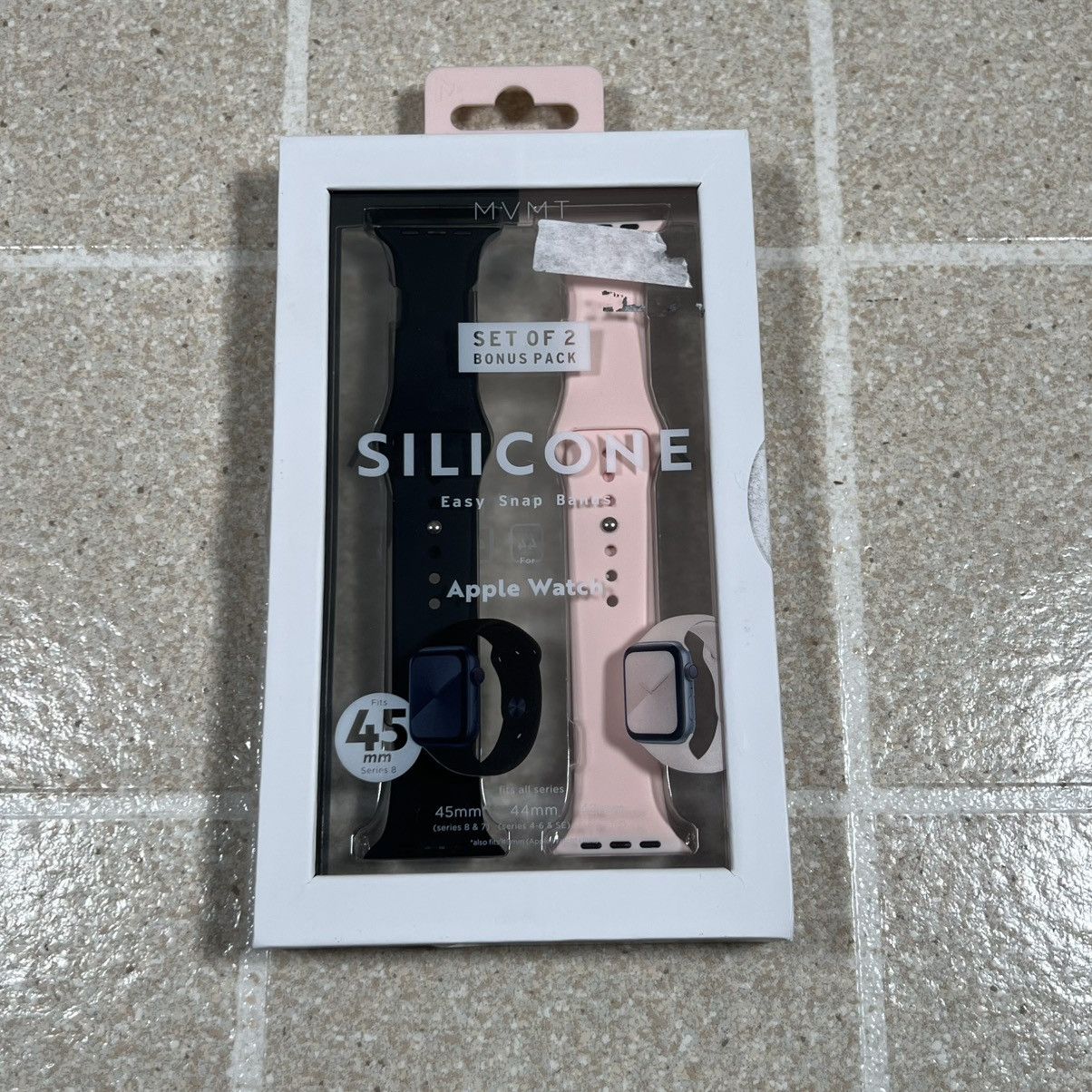 Apple Mvmt Silicone Apple Watch Wrist Band 2 Pack Black Pink Size ONE SIZE - 1 Thumbnail