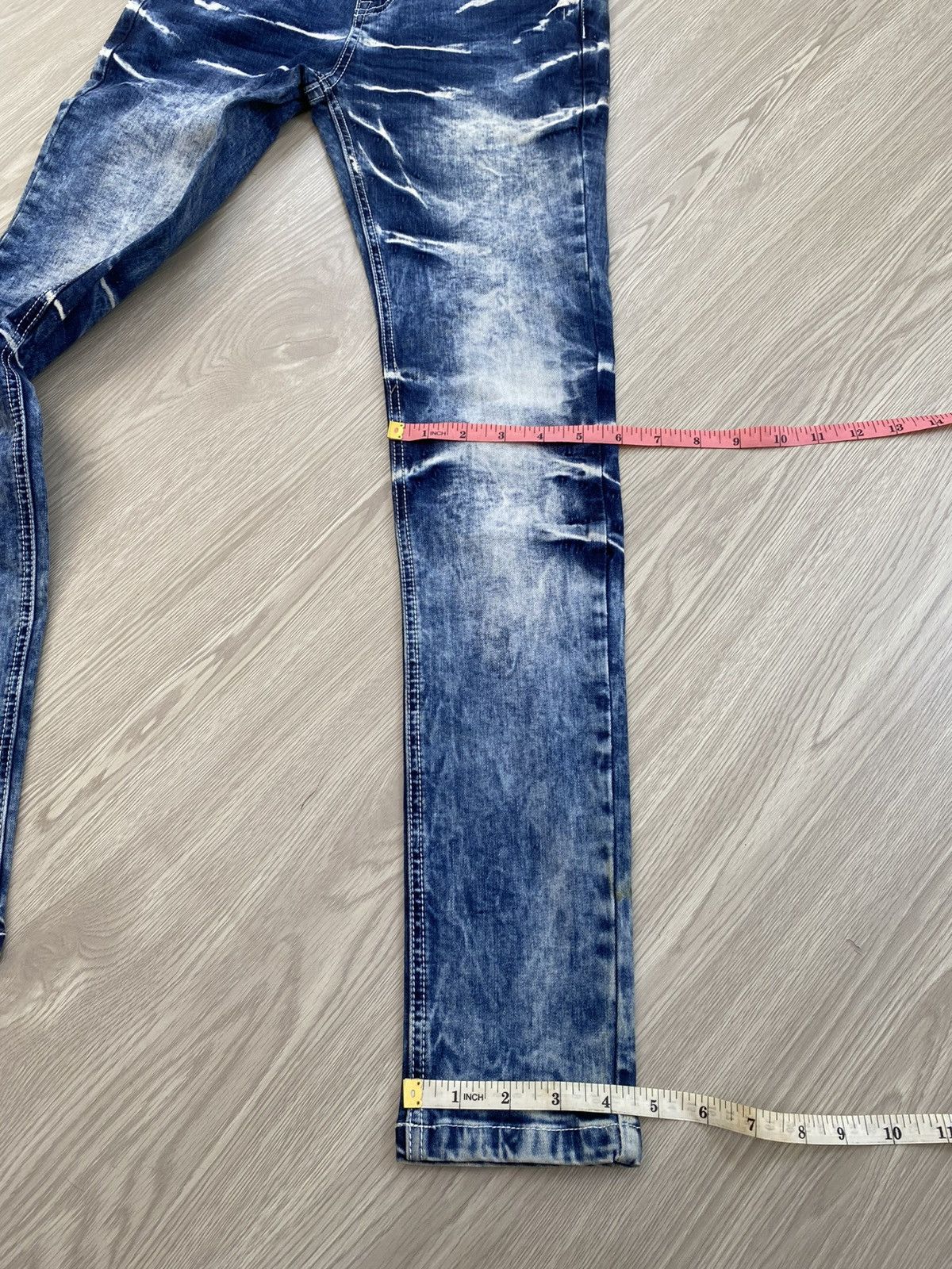 If Six Was Nine × Le Grande Bleu (L.G.B.) × Tornado Mart 2000s Cavaria Fuga Clawmark Nice Faded Skinny Jeans Size US 26 / EU 42 - 22 Thumbnail