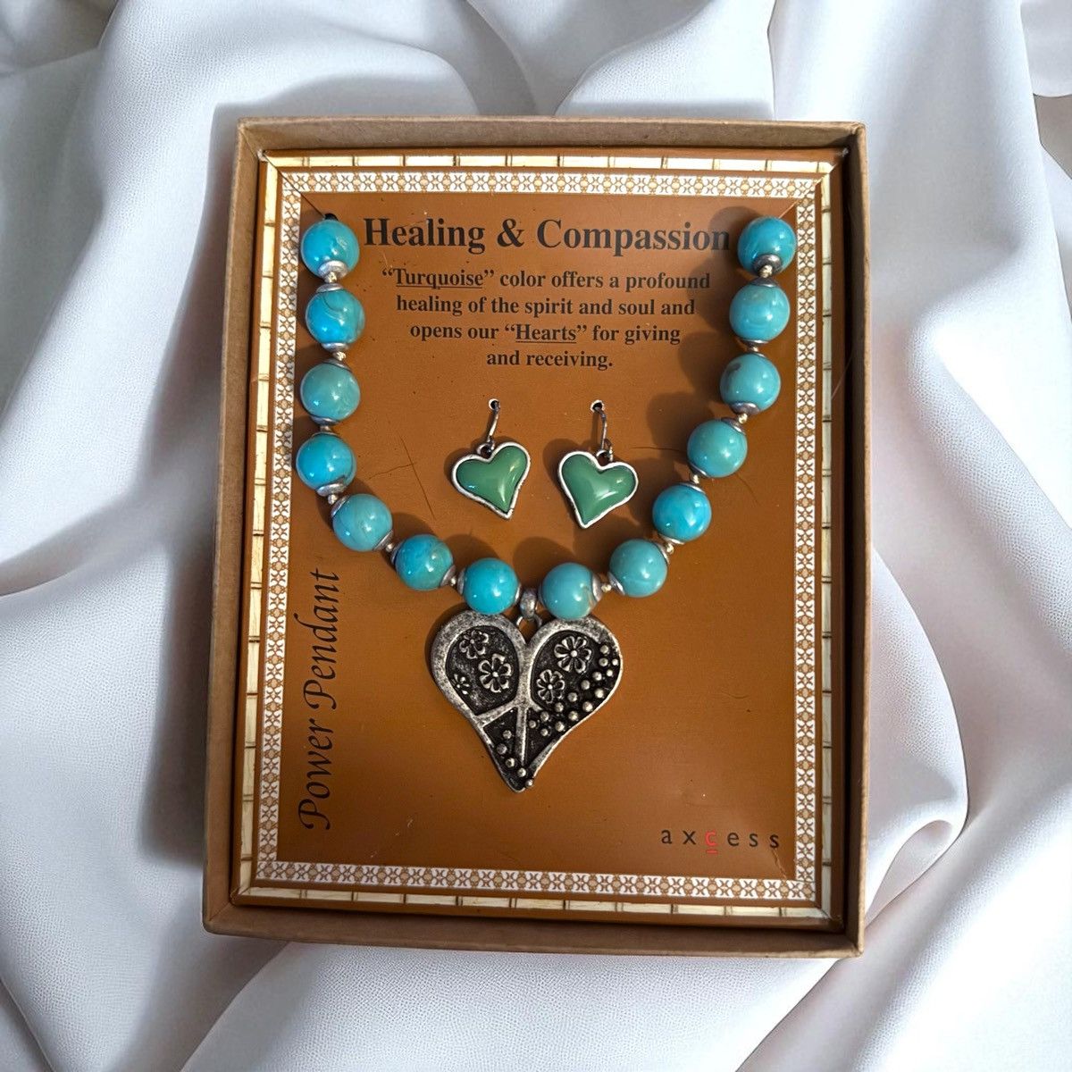 Liz Claiborne Axcess turquoise Healing and Compassion necklace & earrings Size ONE SIZE - 1 Thumbnail