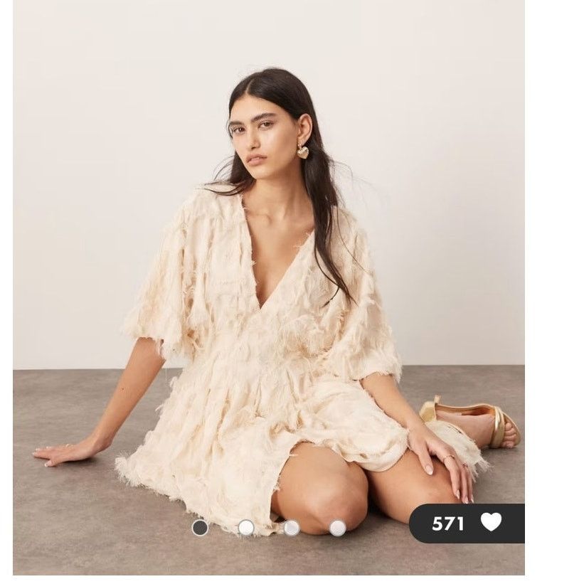 Asos ASOS EDITION Textured Cinched Pleat Waist Mini Dress Size 6 Size S / US 4 / IT 40 - 11 Thumbnail