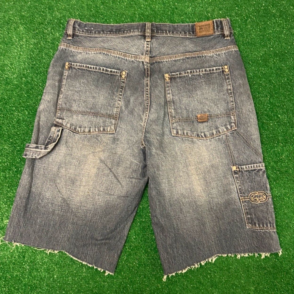 Ecko Unltd. VINTAGE Ecko Unltd Baggy Hip Hop Skater Jeans Cut Off Shorts Sz 36 Jorts Blue Dark JNCO Grunge Hip Hop Punk 90s Skater Mens Size US 36 / EU 52 - 4 Thumbnail