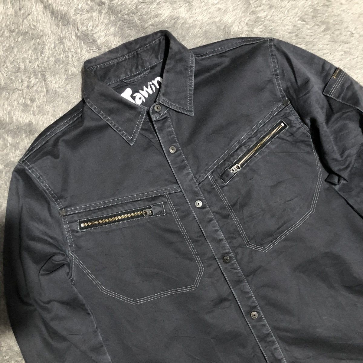 Japanese Brand JAWIN STRECH SHIRT Size US L / EU 52-54 / 3 - 3 Thumbnail
