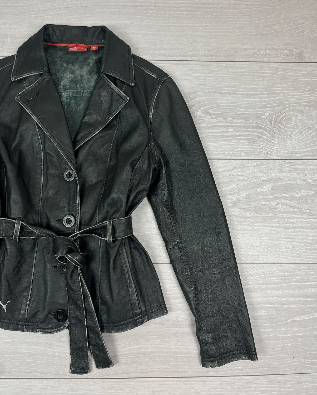 Puma Puma Vintage Rare Y2K Black Leather Jacket Size S / US 4 / IT 40 - 2 Thumbnail