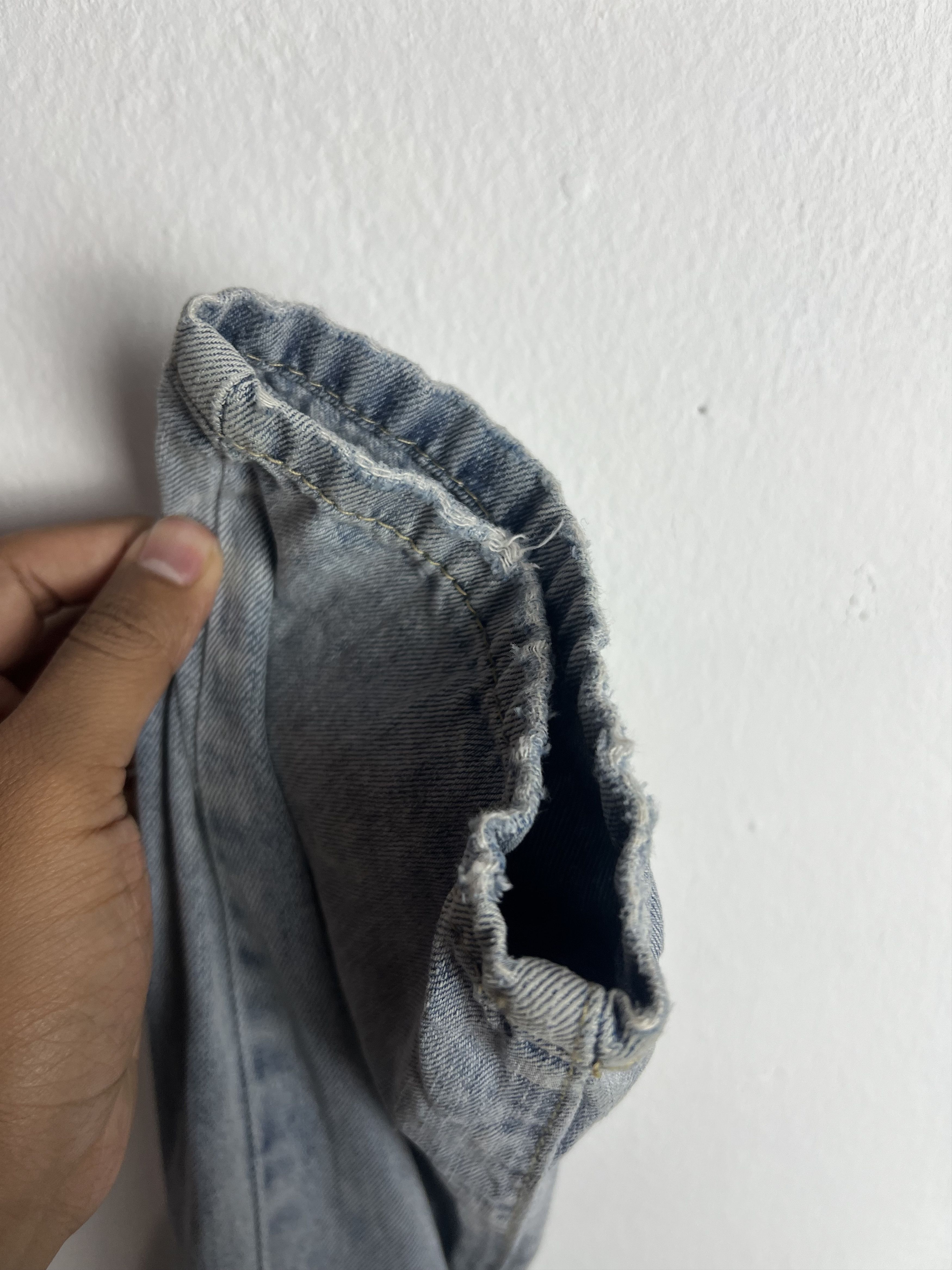 If Six Was Nine 5u Shops Light Wash Distressed Denim Overalls Size US 35 - 16 Thumbnail