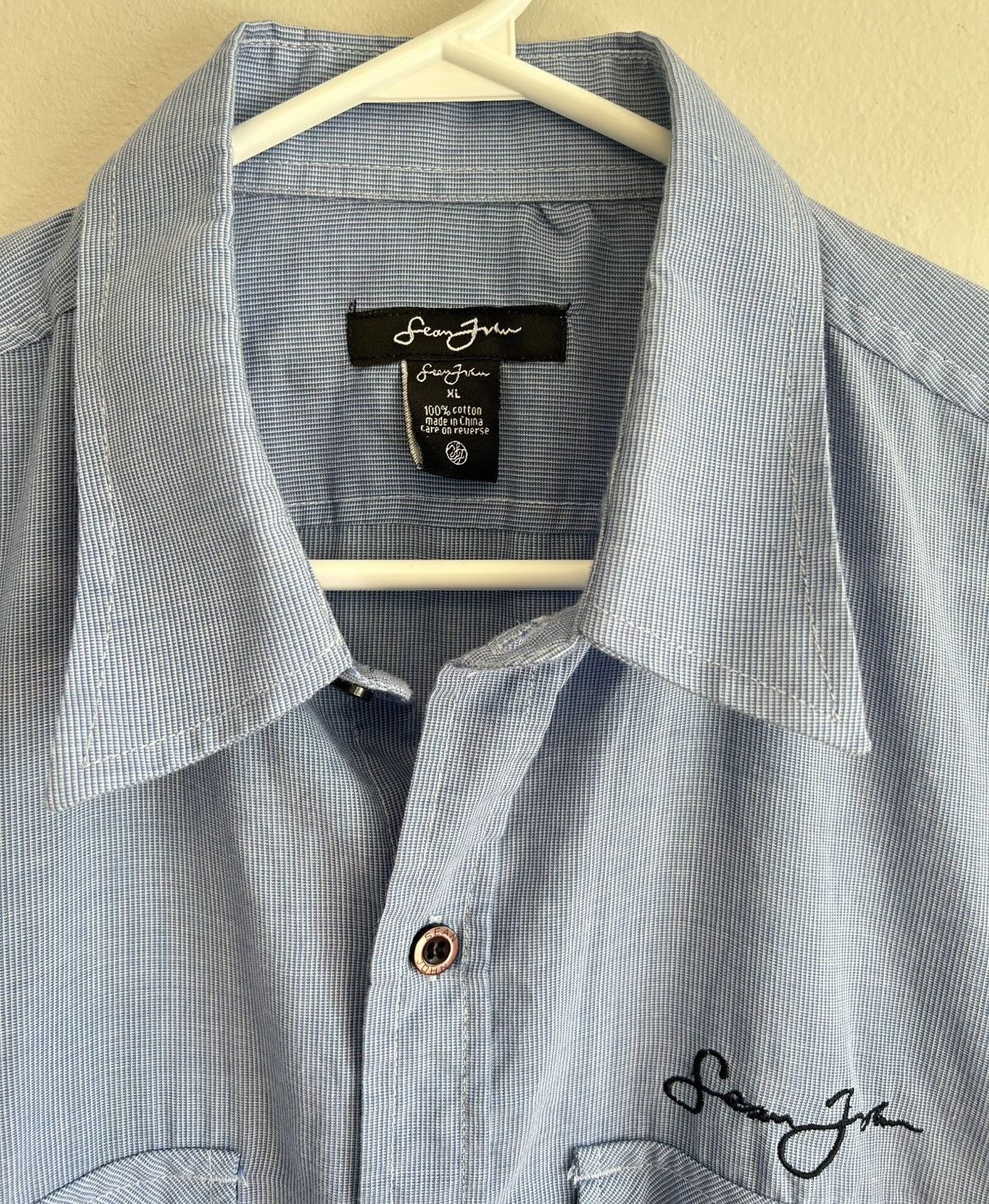 Sean John × Vintage Vintage Sean John Men’s Blue Button Up Shirt Size XL Size US XL / EU 56 / 4 - 5 Thumbnail