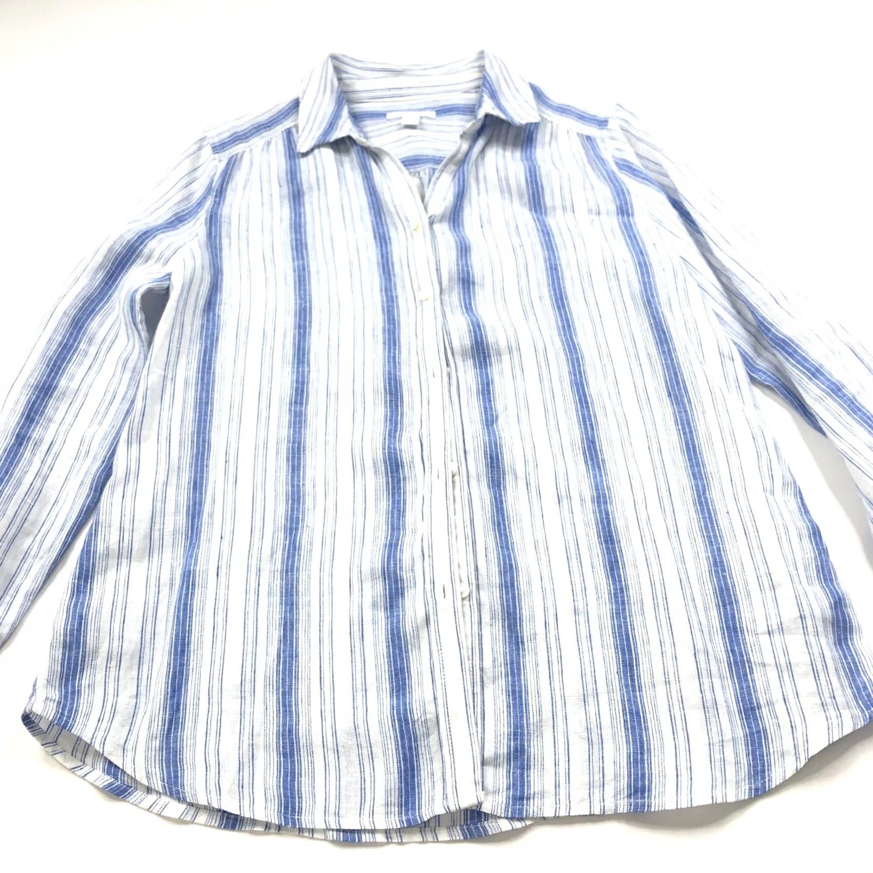 Charter Club Charter Club Shirt Small 100% Linen Button Long Sleeve Striped Blue MINTXS/Adult? Size S / US 4 / IT 40 - 2 Thumbnail