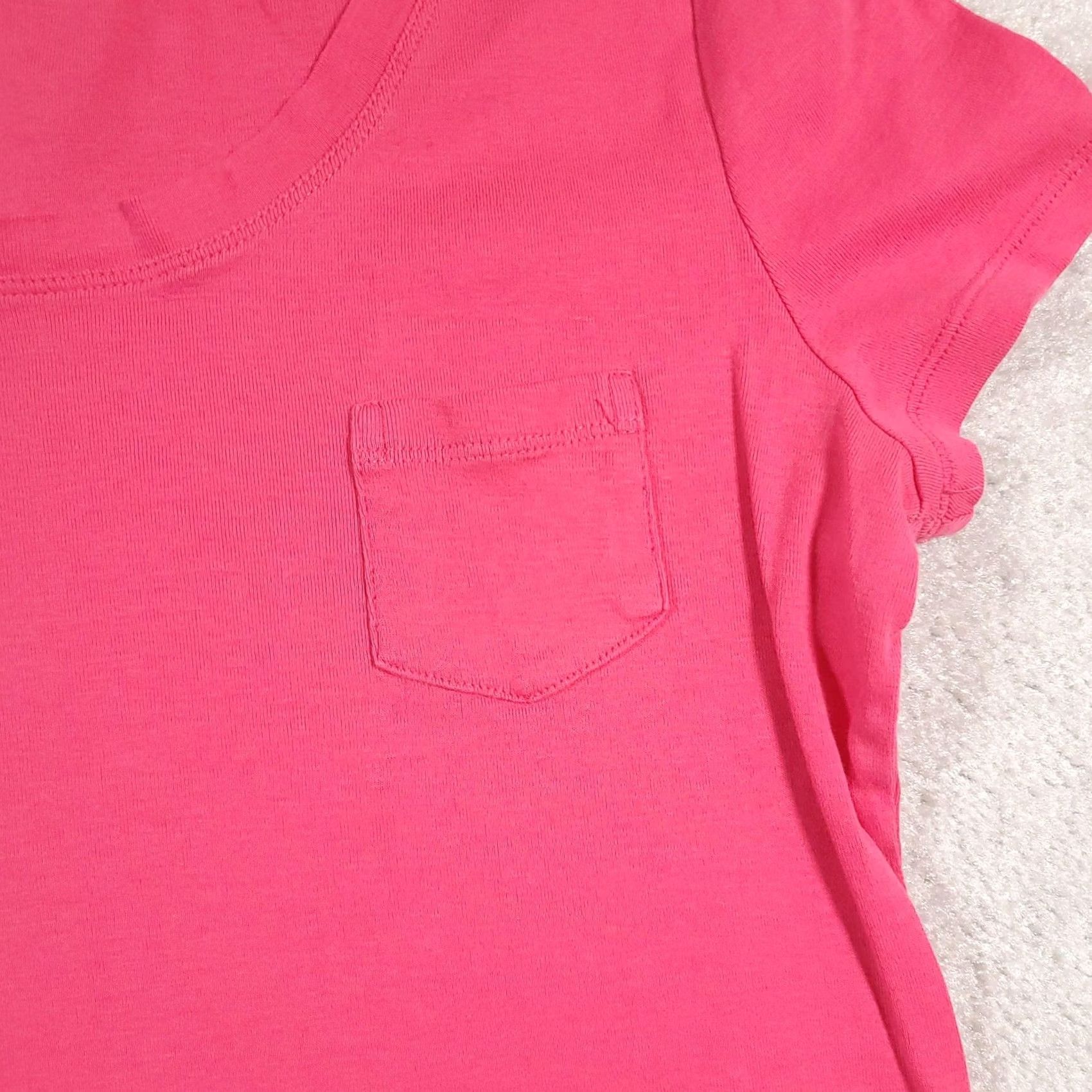 Talbots Talbots Shirt Womens Medium Pink Pocket Crewneck Tee Short Sleeve Pima Cotton Size M / US 6-8 / IT 42-44 - 4 Thumbnail