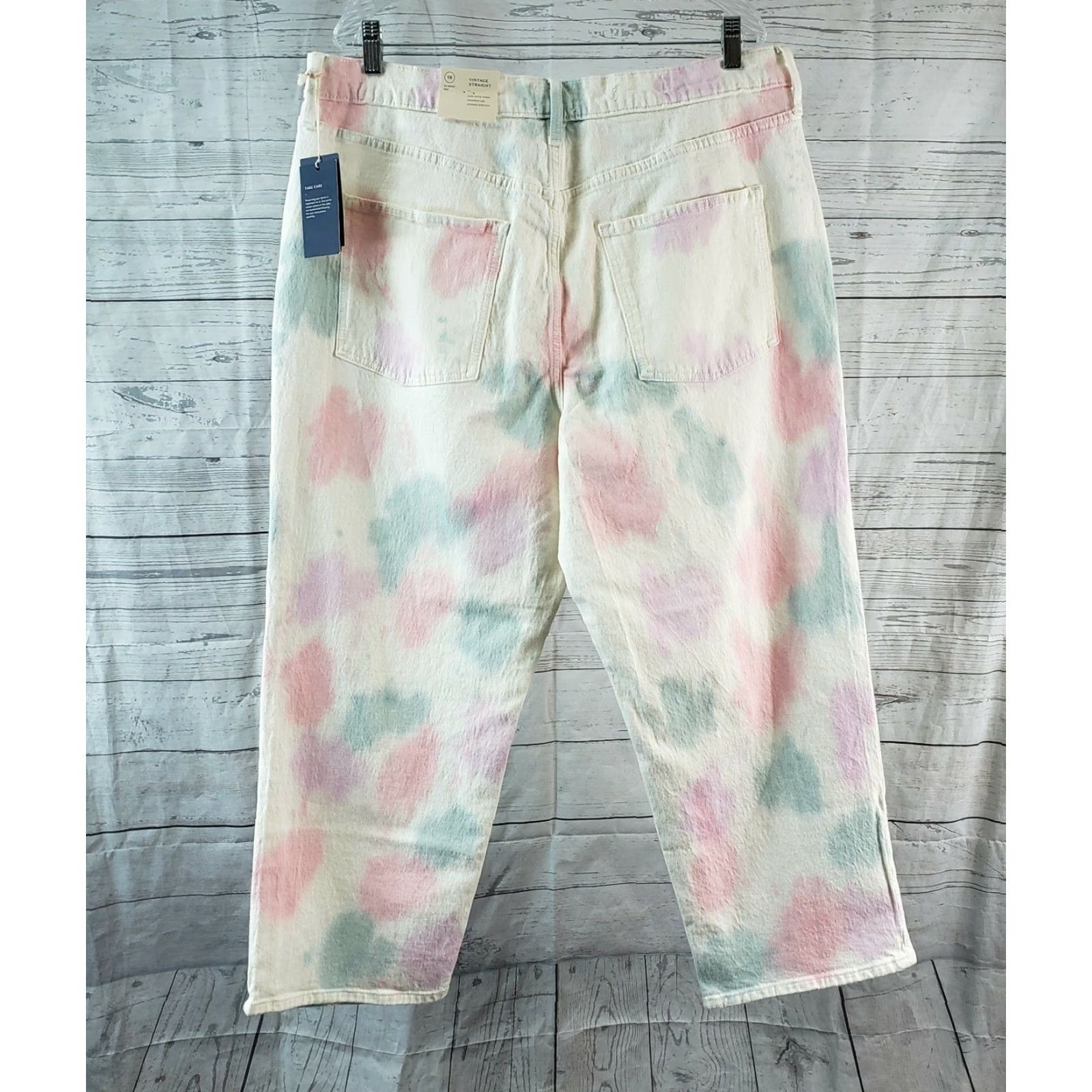 Vintage Universal Thread Womens Straight Jeans Sz 18 White Pink High Rise Size 40" / US 18 - 3 Thumbnail