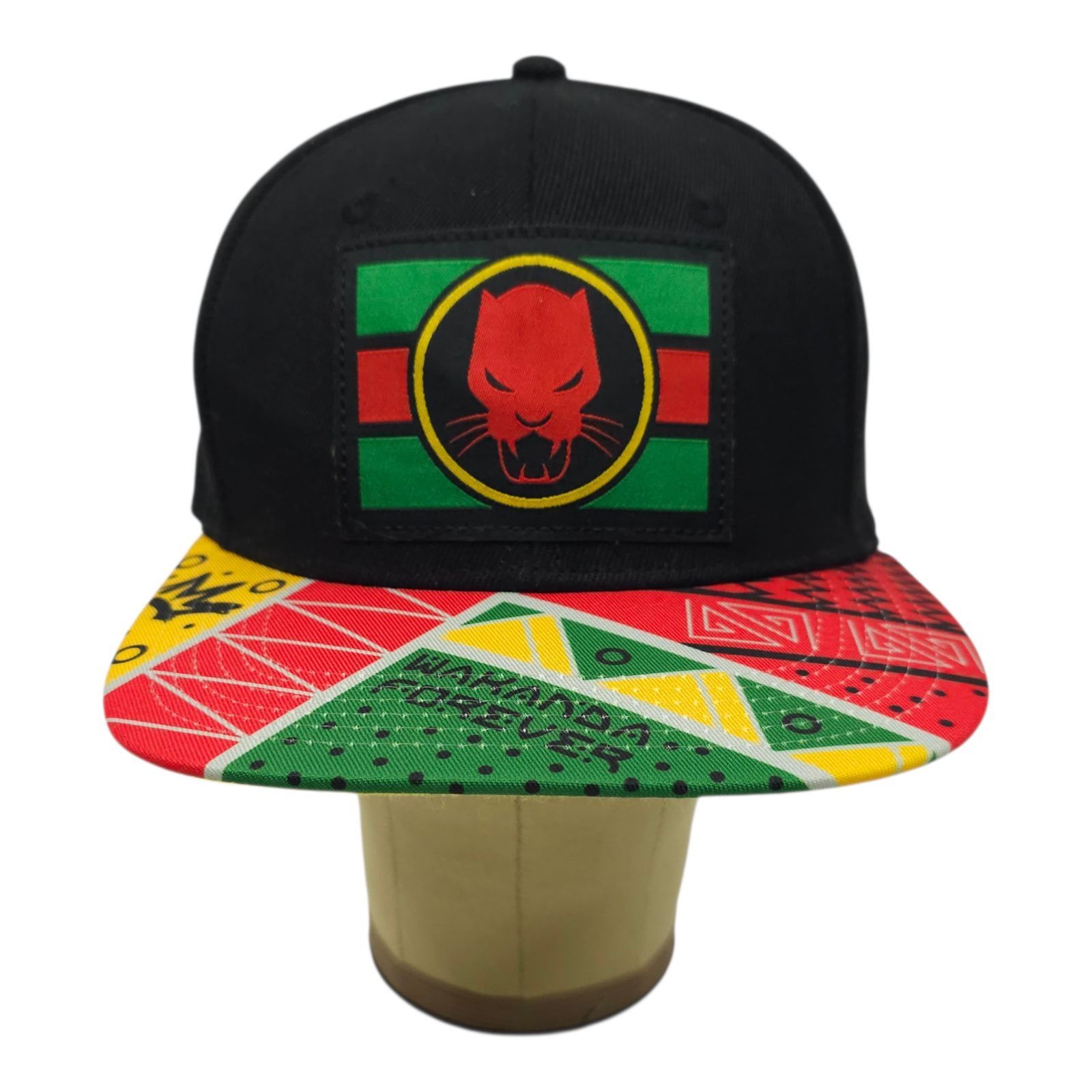 Marvel Comics Wakanda Forever Black Panther Mesh Snapback Cap Flat Brim Size ONE SIZE - 8 Thumbnail