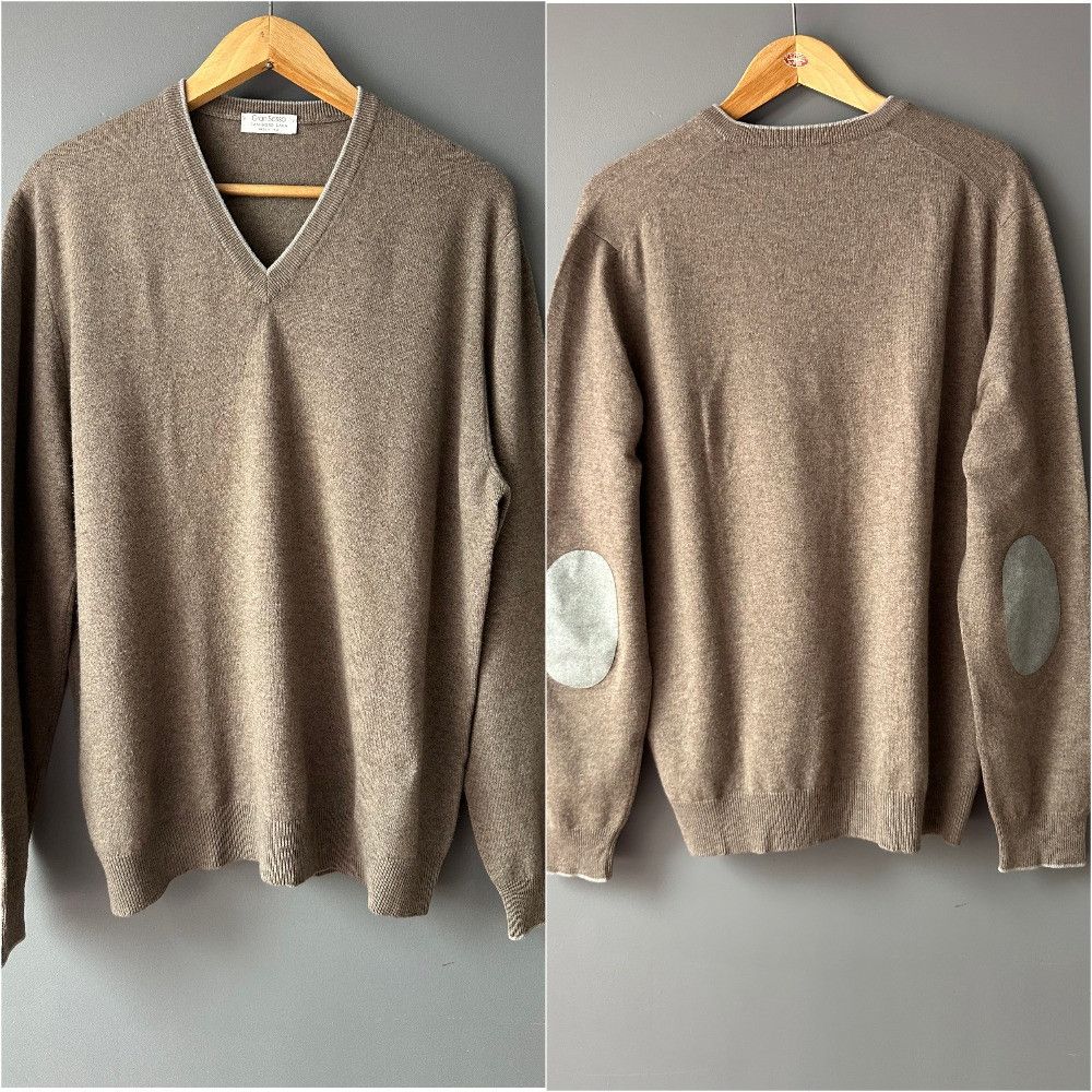 Gran Sasso Gran Sasso Wool Cashmere jumper sweater v neck Size US XL / EU 56 / 4 - 1 Thumbnail