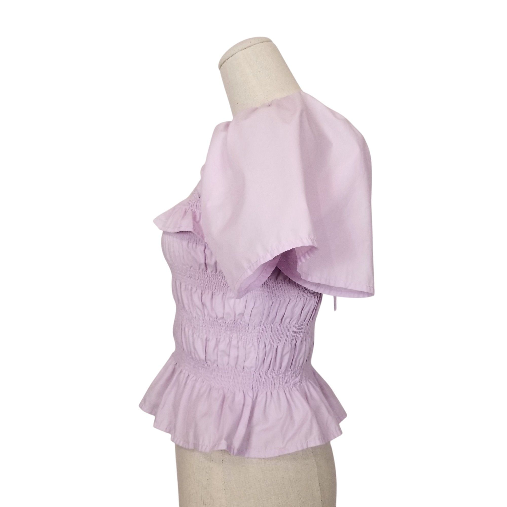 Other Aaron & Amber Smocked Puff Shoulder Top Size M / US 6-8 / IT 42-44 - 2 Thumbnail