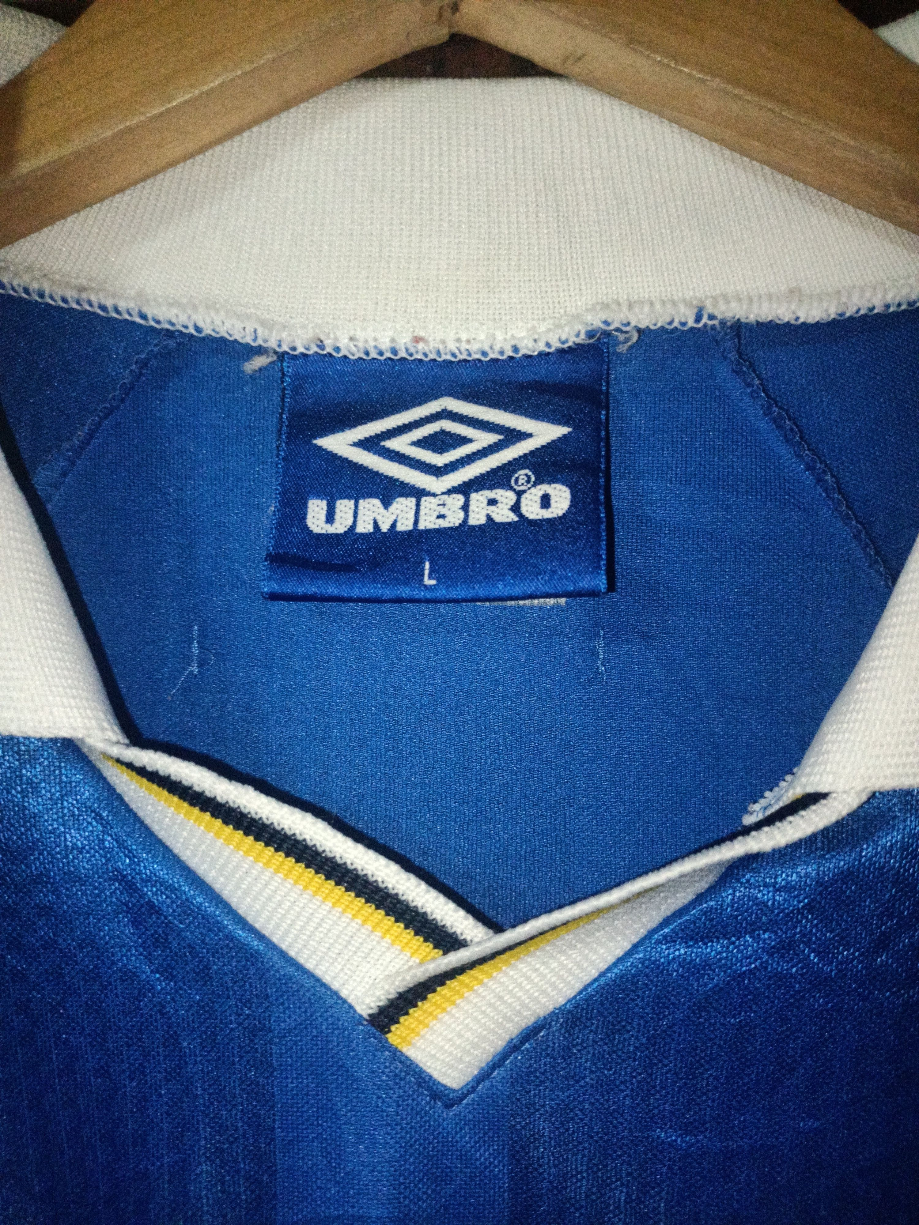 Chelsea Soccer × Vintage Vintage Umbro 97/98 Home Kit Chelsea Jersey by "AUTO GLASS" Size US L / EU 52-54 / 3 - 3 Thumbnail