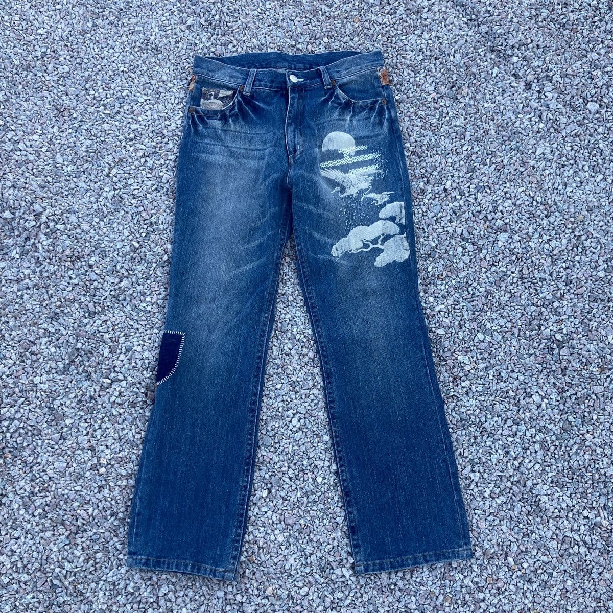 If Six Was Nine JAPANESE BRAND KARAKURI TAMASHI JEANS Size US 35 - 1 Thumbnail
