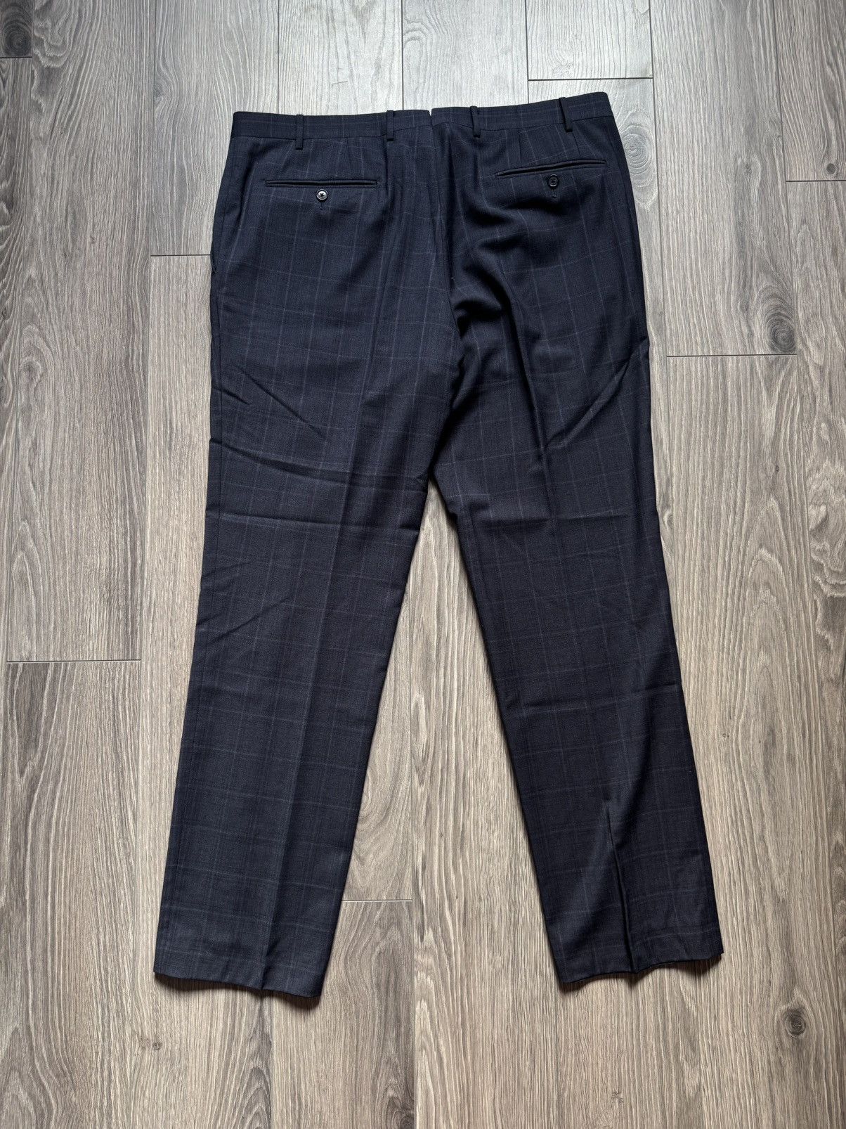 Corneliani Corneliani Dark Blue Wool Windowpane Two-Piece Suit 54R Size 54R - 19 Thumbnail