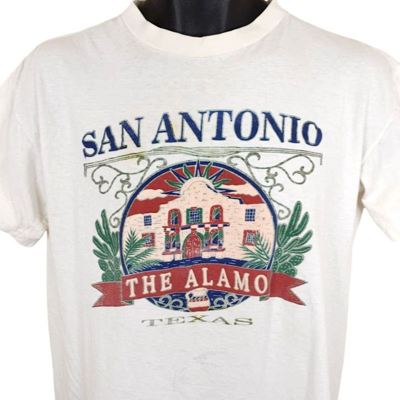 Vintage VINTAGE San Antonio T Shirt Mens Large White 90s The Alamo Texas Travel Men Shirt White 90s San Antonio Travel Size US L / EU 52-54 / 3 - 2 Thumbnail