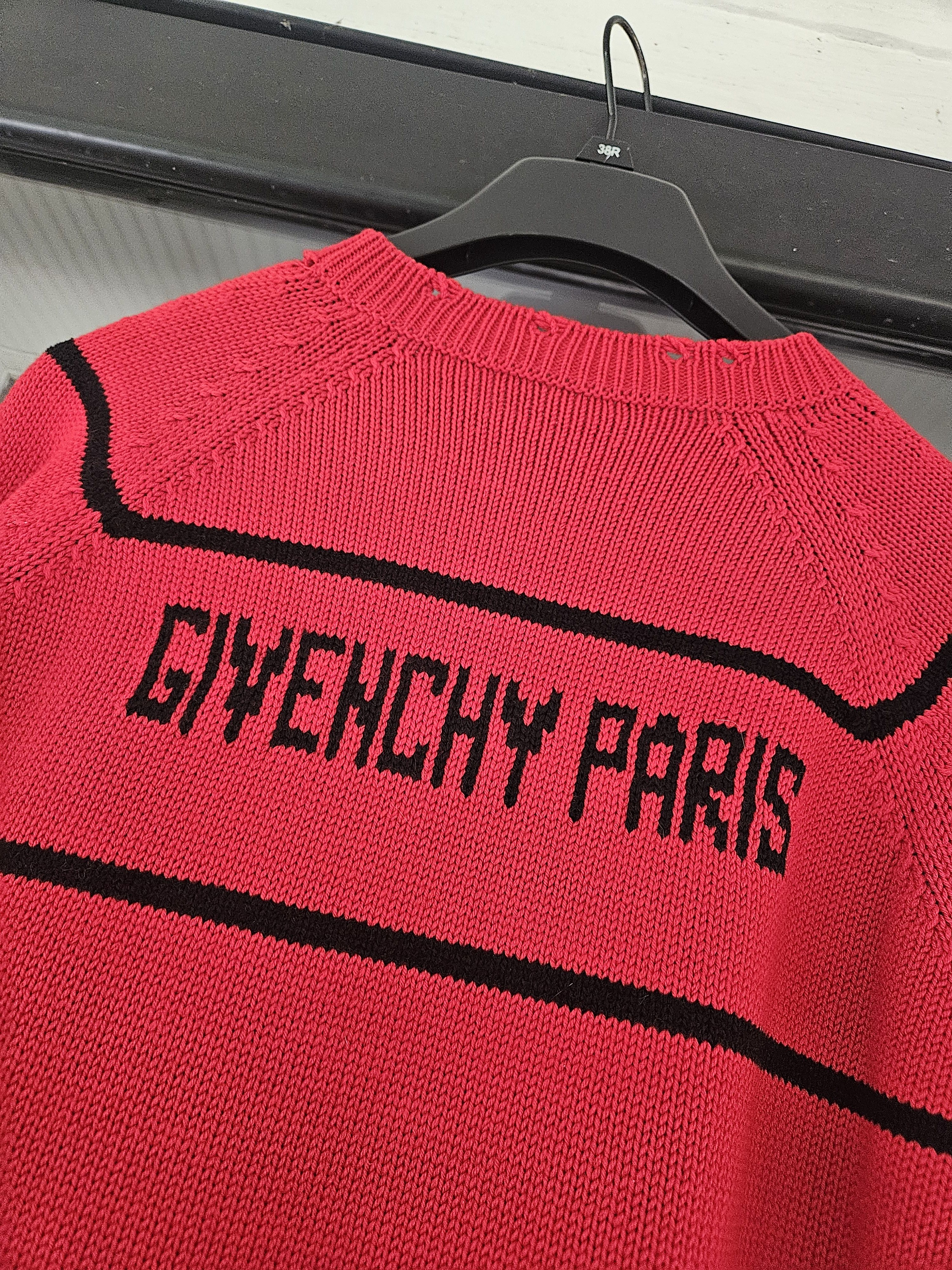 Givenchy Oversized 4G Black Red Striped Knit Crewneck Sweater Size US S / EU 44-46 / 1 - 4 Thumbnail