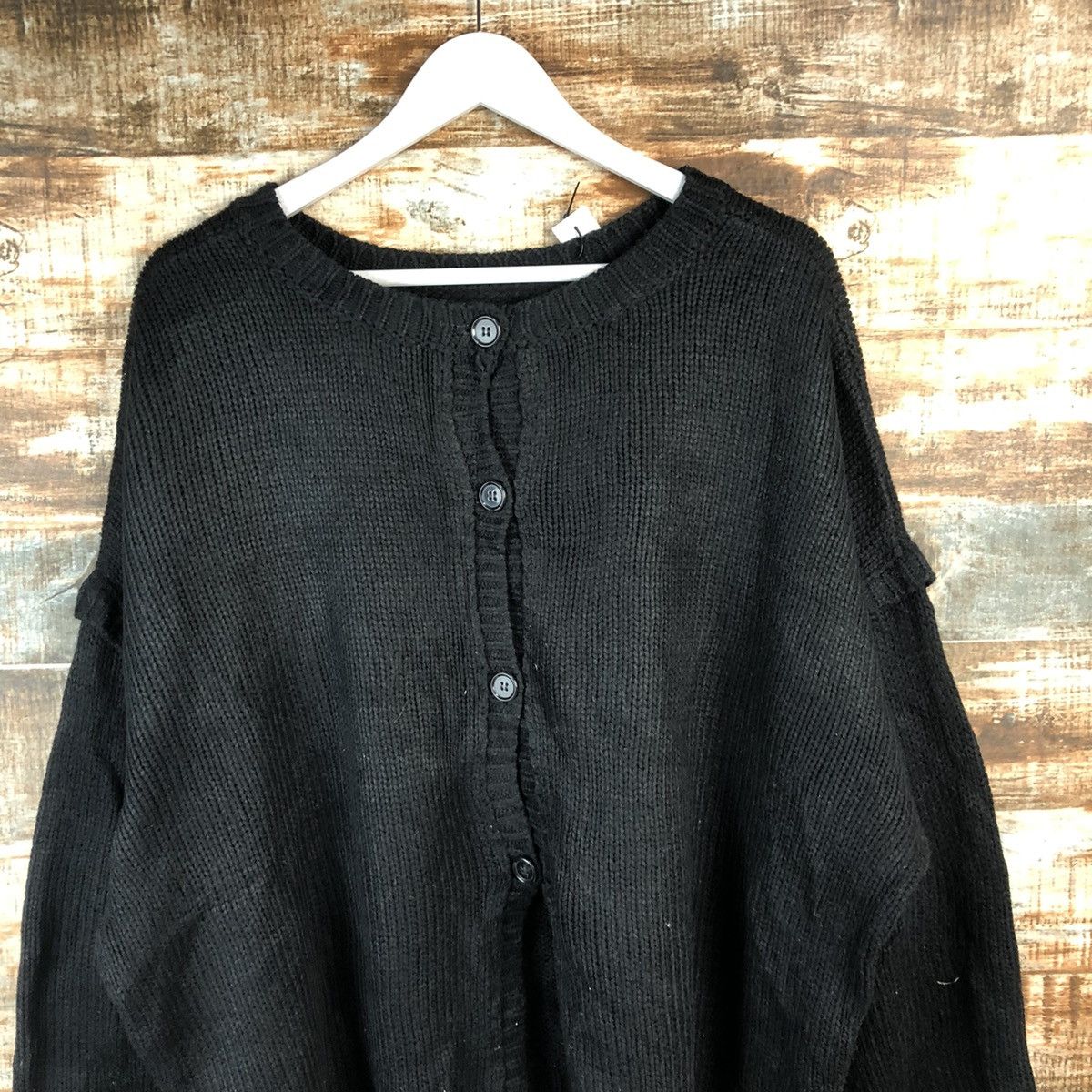 Japanese Brand Japan vintage ripped Black Patterned Cardigans #A1965 Size US XL / EU 56 / 4 - 5 Thumbnail