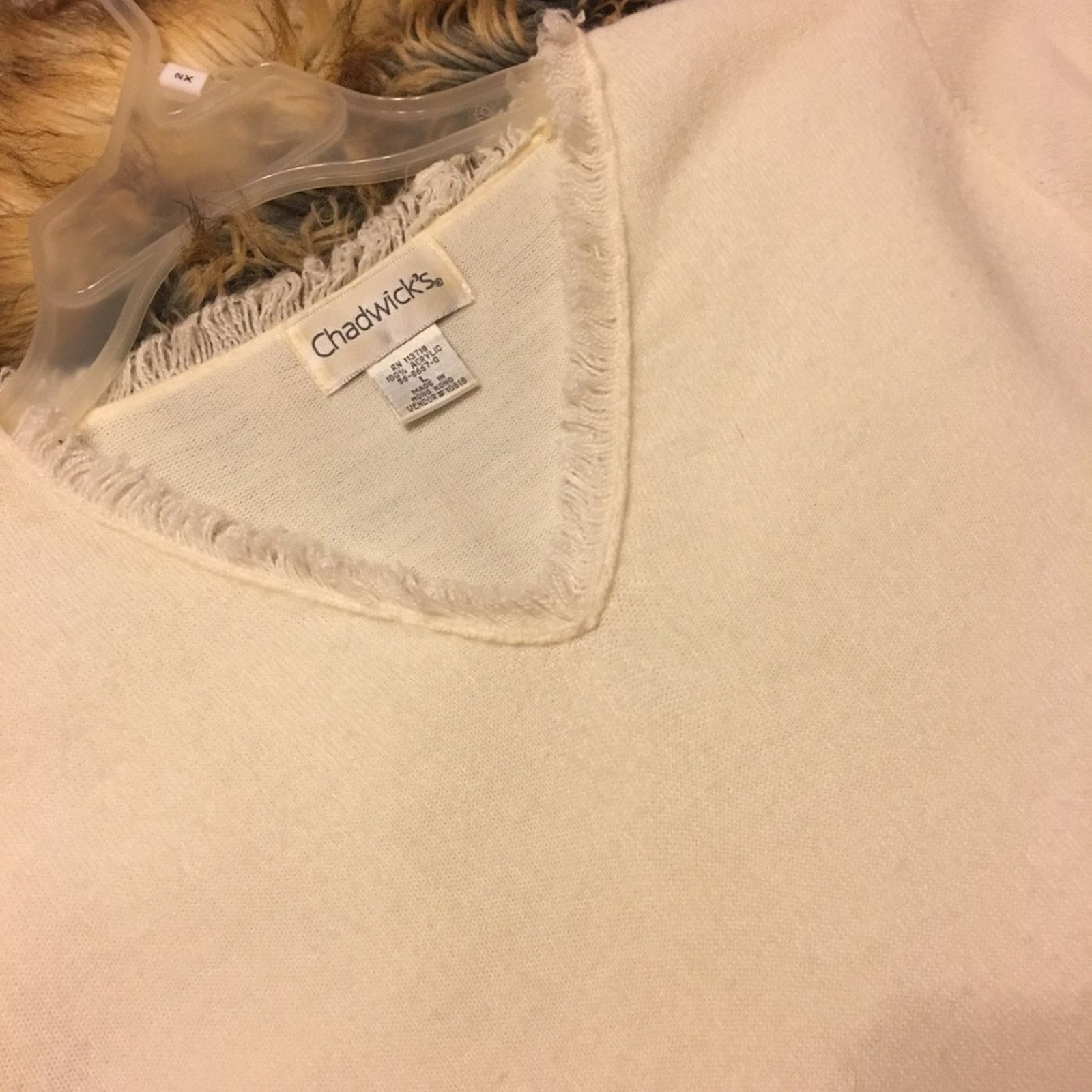 Other Chadwick’s Of Boston cream fringe sweater NWOT L Size L / US 10 / IT 46 - 5 Thumbnail