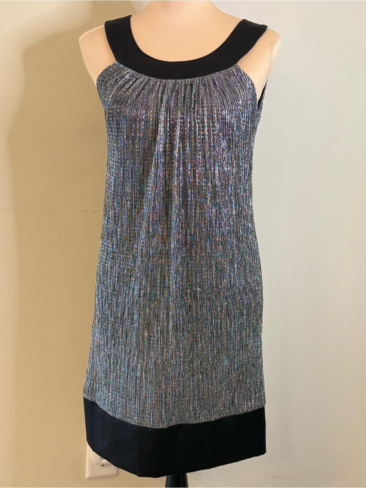 Other Enfocus Studio bow sheath dress sleeveless silver black SZ 4 Size S / US 4 / IT 40 - 2 Thumbnail